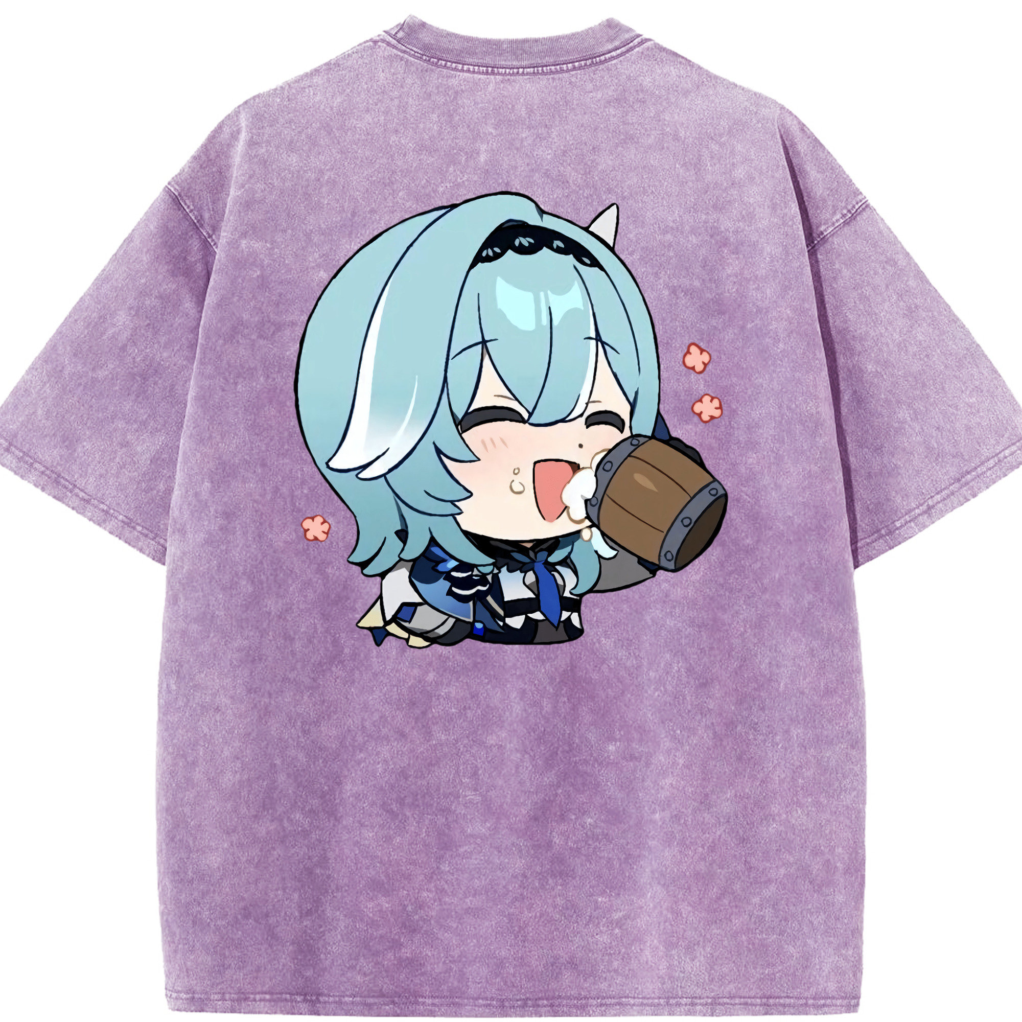 げんし神 优菈 ゆうら genshin Yūra 綿100% ヴィンテージ風 半袖Tシャツ（背面プリント）