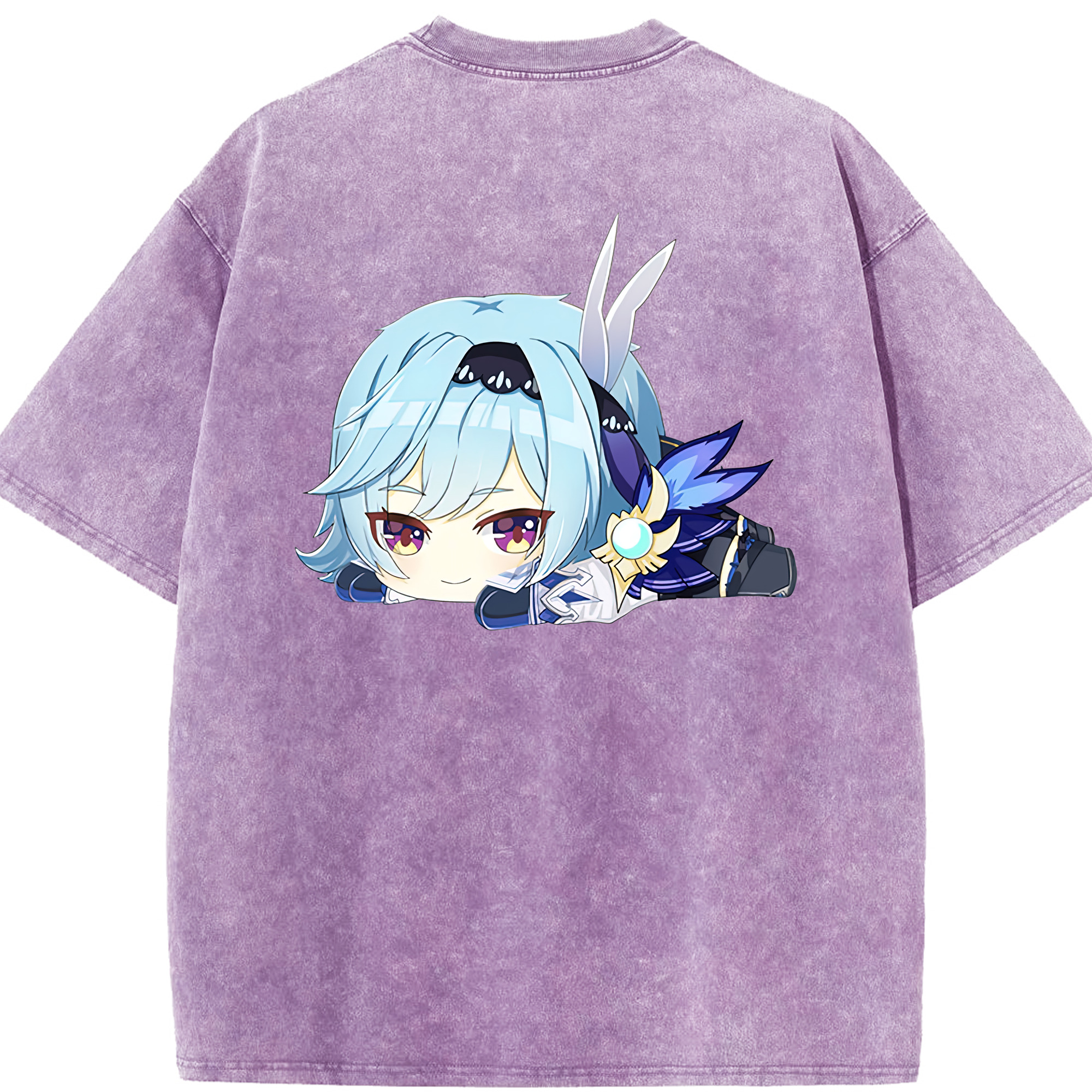 げんし神 优菈 ゆうら genshin Yūra 綿100% ヴィンテージ風 半袖Tシャツ（背面プリント）