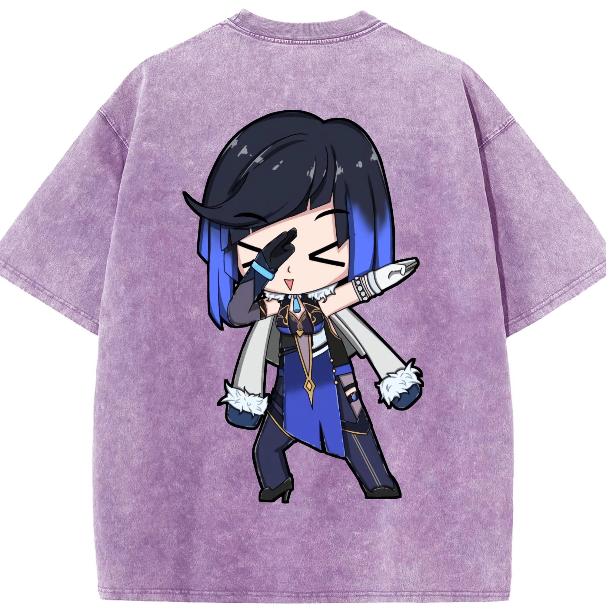げんし神 夜兰 やらん genshin Yaran 綿100% ヴィンテージ風 半袖Tシャツ（背面プリント）