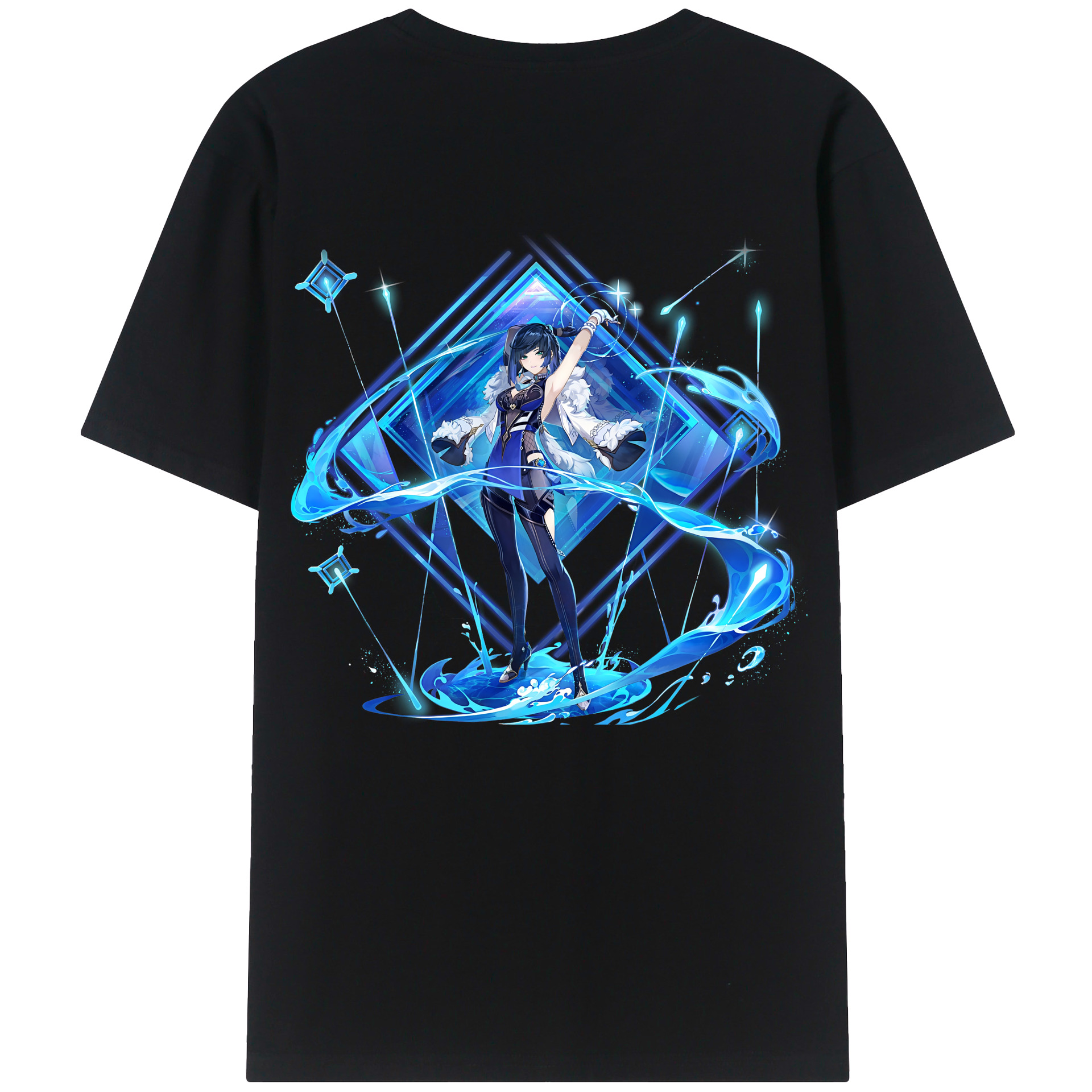 げんし神 夜兰 やらん genshin Yaran 綿100％ メンズ半袖Tシャツ（バックプリント） 通気性