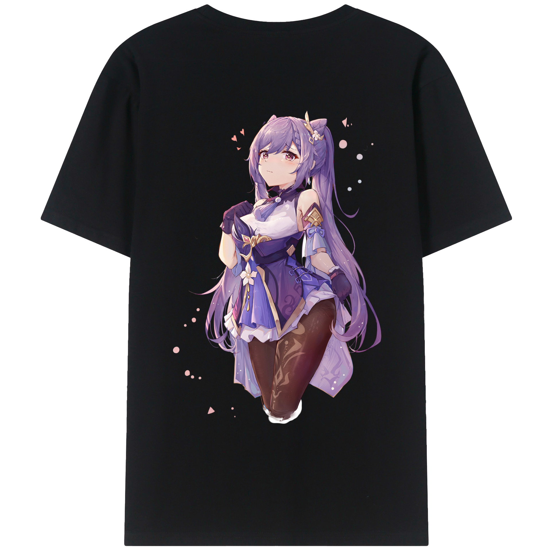 げんし神 刻晴 こくせい genshin Kokusei 綿100％ メンズ半袖Tシャツ（バックプリント） 通気性