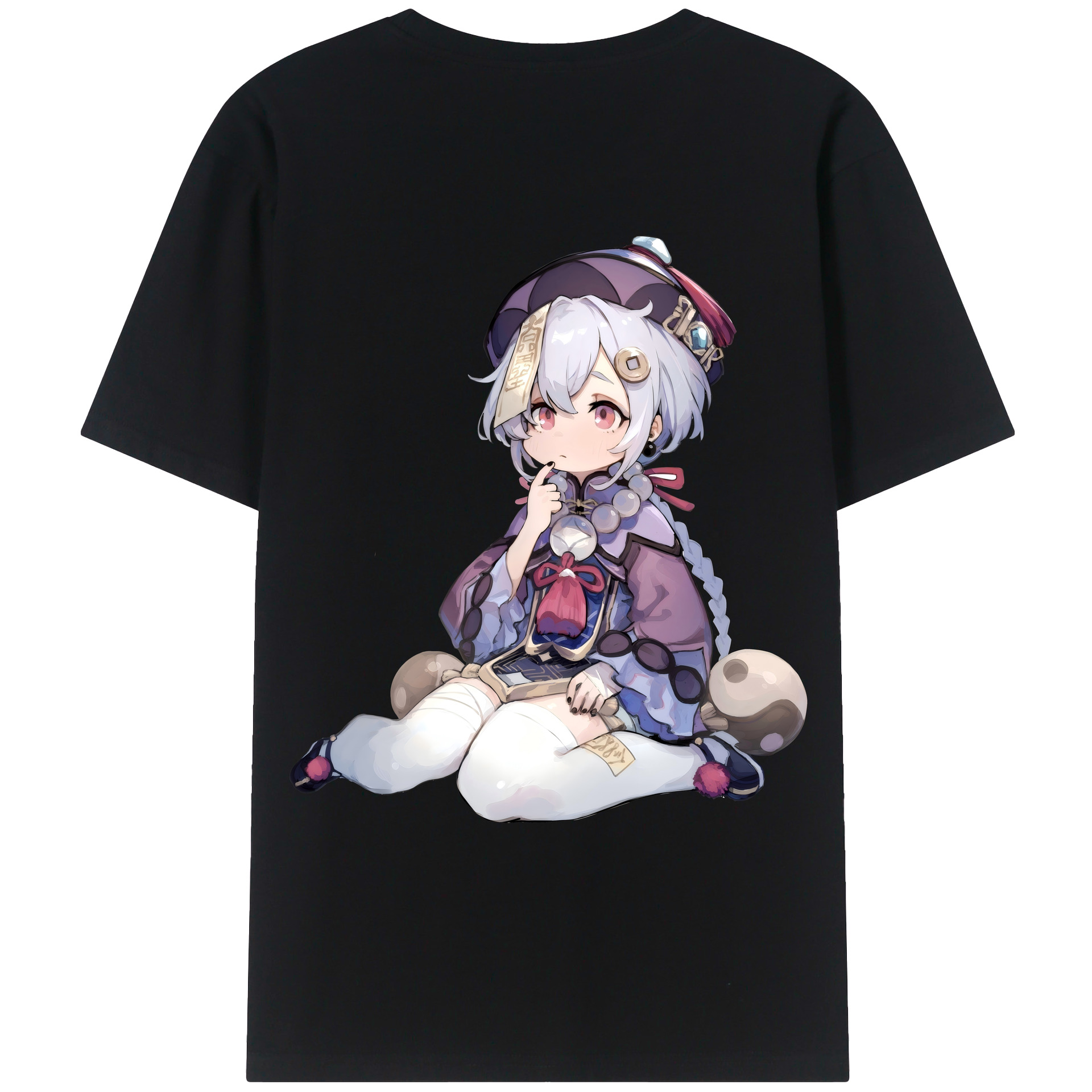 げんし神 七七 なな  genshin Nana 綿100％ メンズ半袖Tシャツ（バックプリント） 通気性
