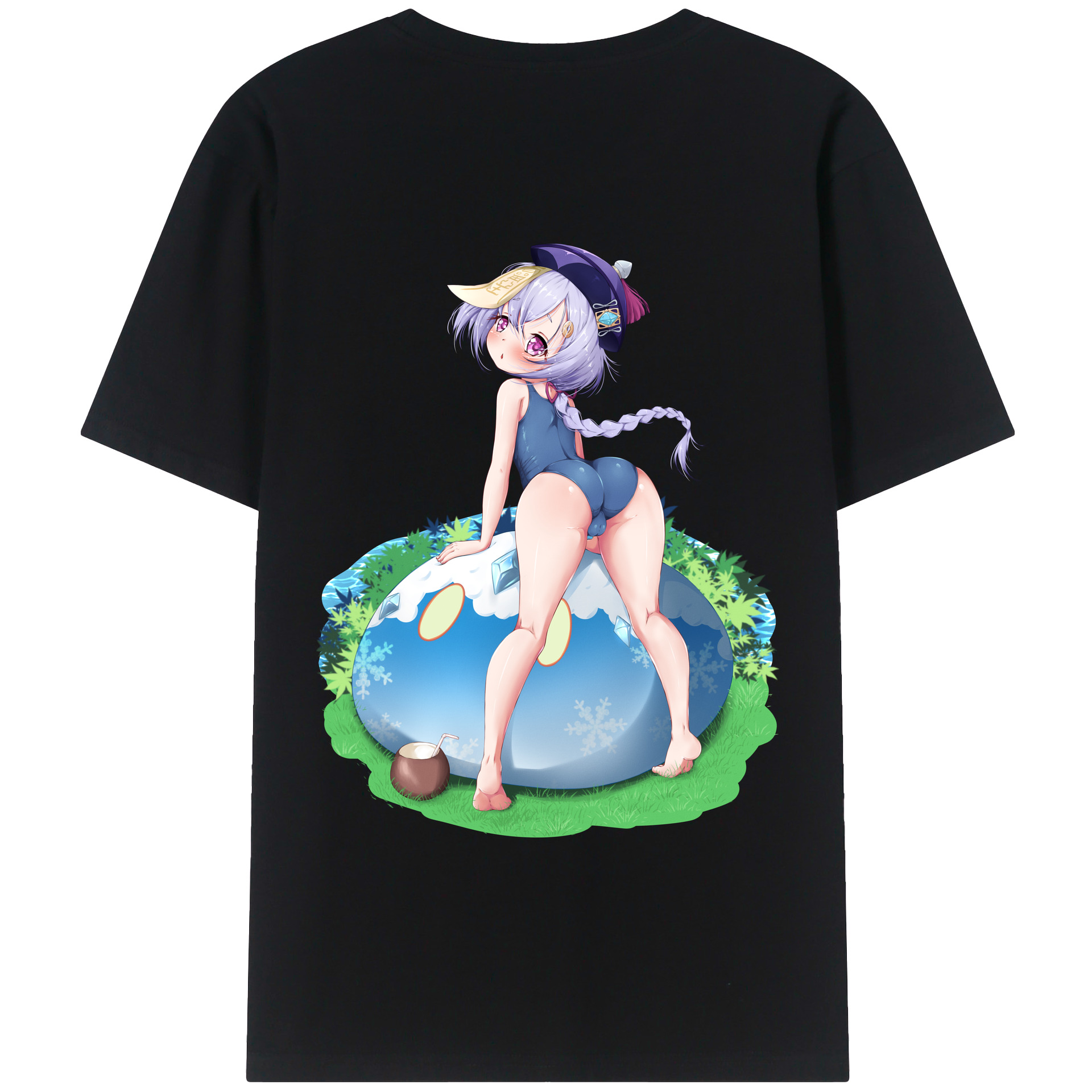 げんし神 七七 なな  genshin Nana 綿100％ メンズ半袖Tシャツ（バックプリント） 通気性