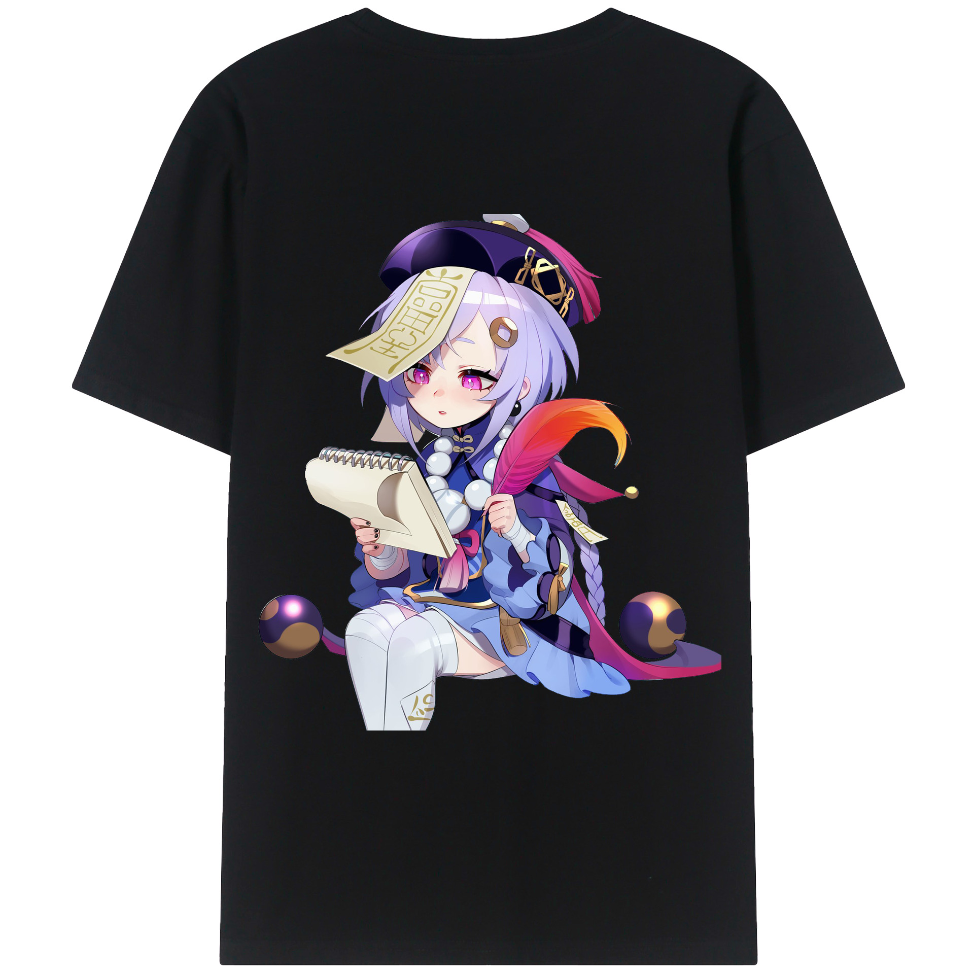 げんし神 七七 なな  genshin Nana 綿100％ メンズ半袖Tシャツ（バックプリント） 通気性