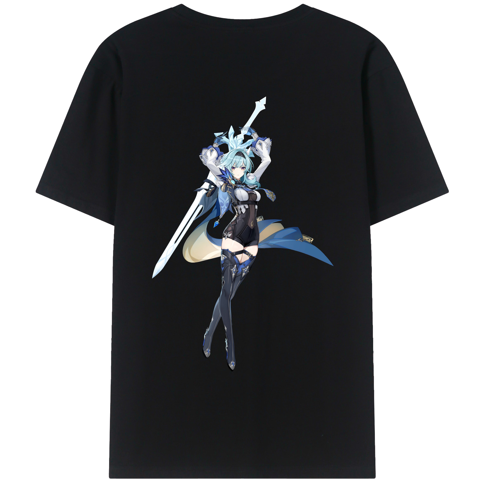 げんし神 优菈 ゆうら genshin Yūra 綿100％ メンズ半袖Tシャツ（バックプリント） 通気性