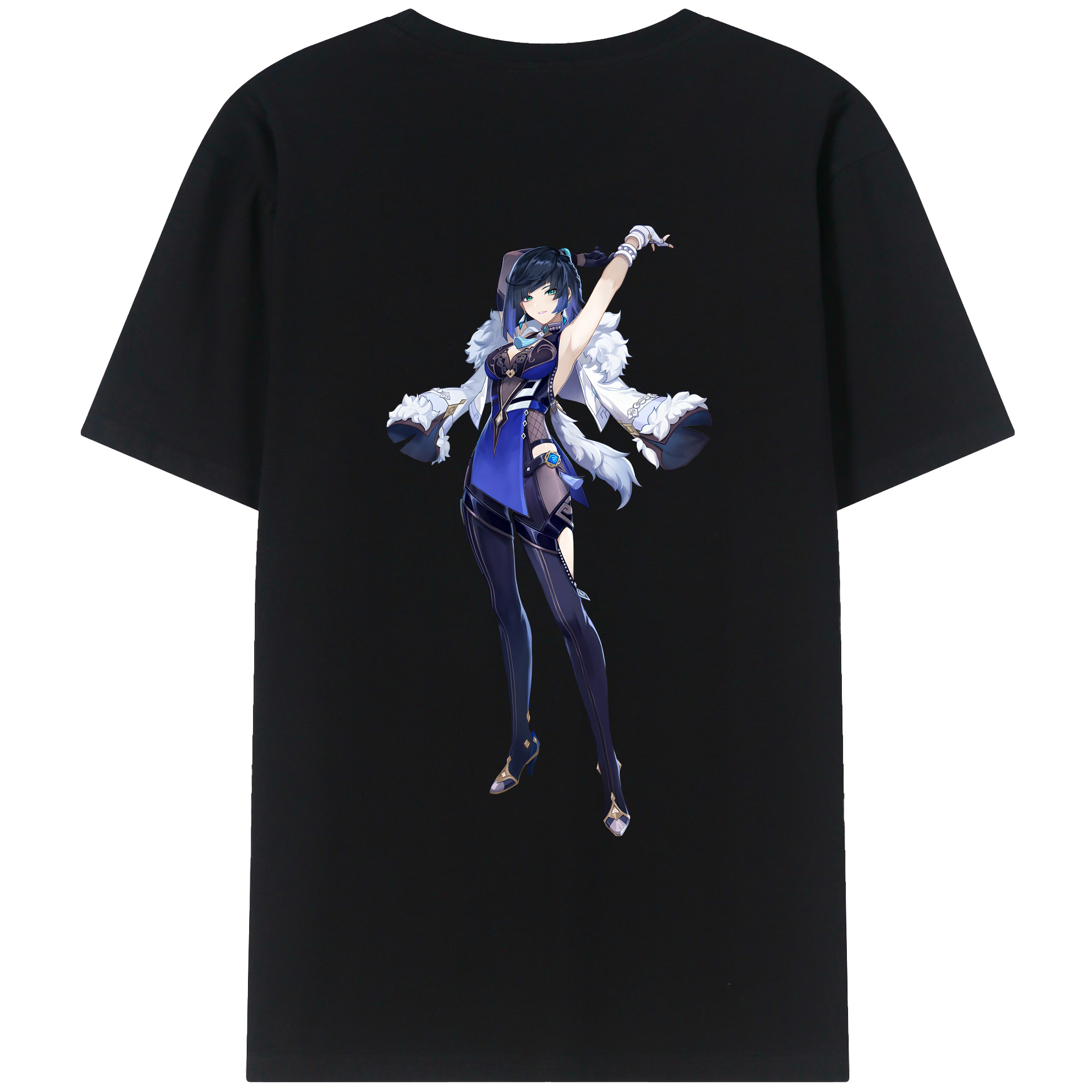 げんし神 夜兰 やらん genshin Yaran 綿100％ メンズ半袖Tシャツ（バックプリント） 通気性