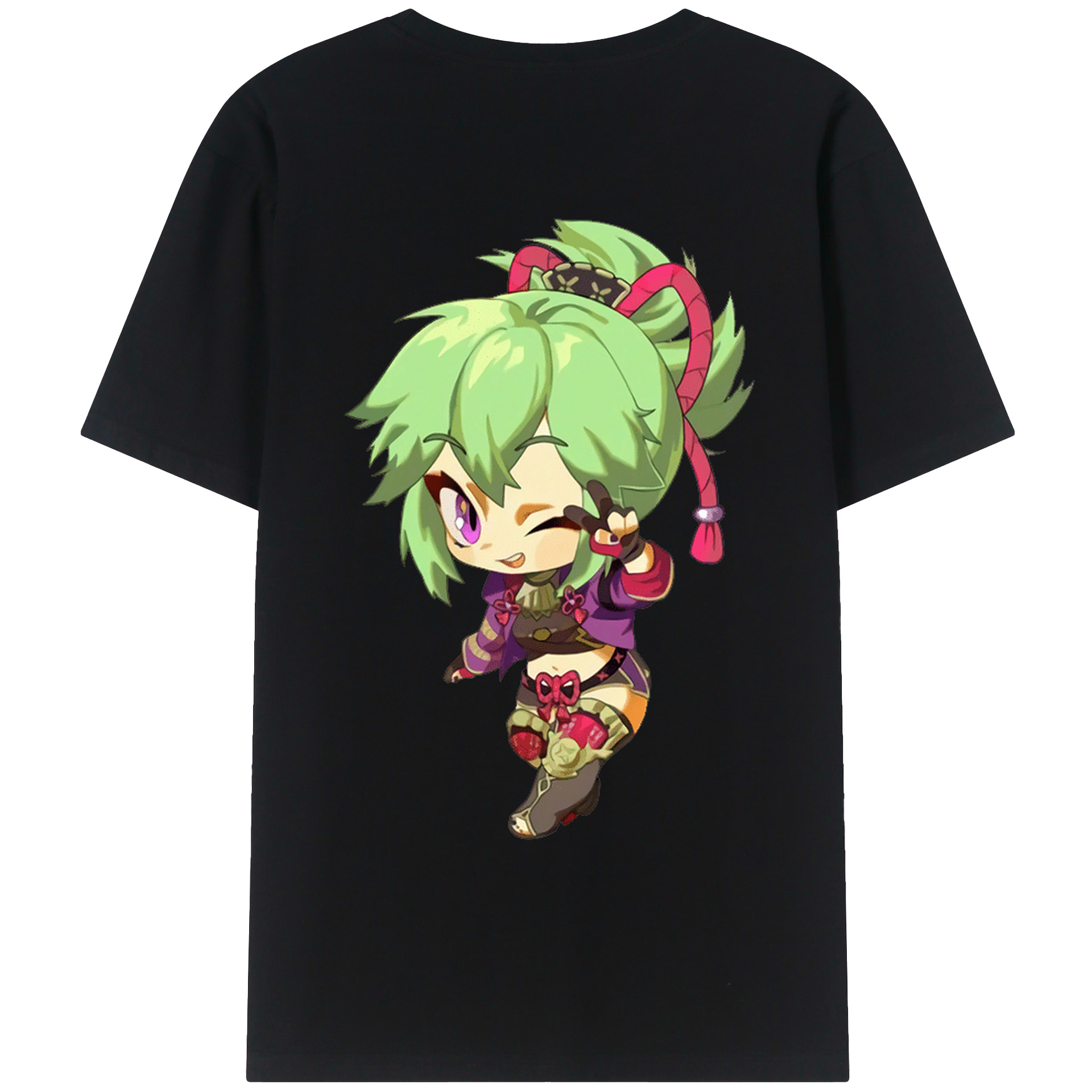 げんし神  久岐忍 くき しのぶ genshin Kuki Shinobu 綿100％ メンズ半袖Tシャツ（バックプリント） 通気性