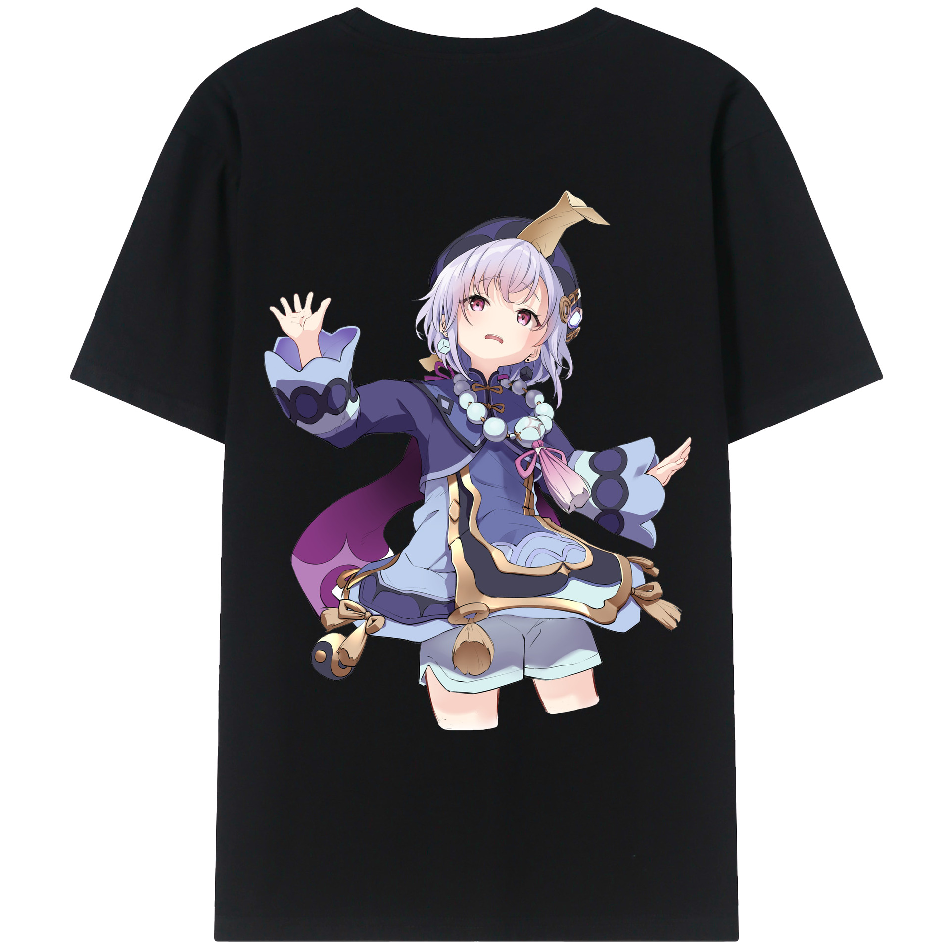 げんし神 七七 なな  genshin Nana 綿100％ メンズ半袖Tシャツ（バックプリント） 通気性