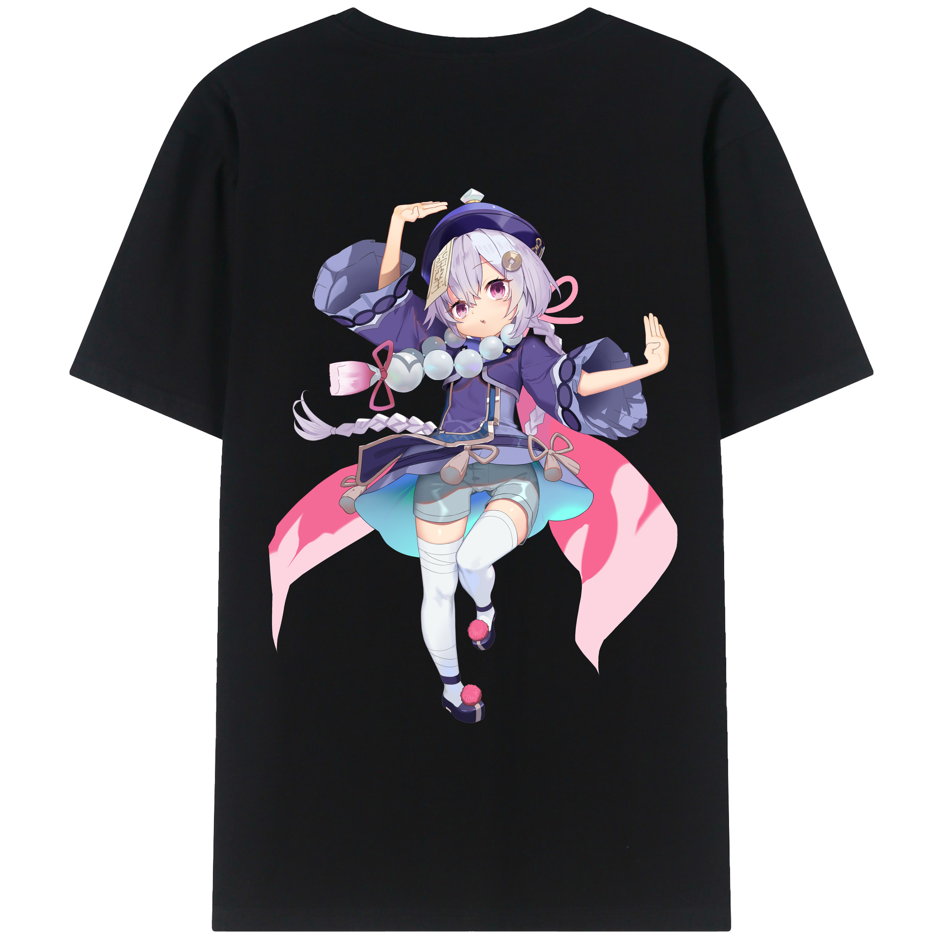 げんし神 七七 なな  genshin Nana 綿100％ メンズ半袖Tシャツ（バックプリント） 通気性