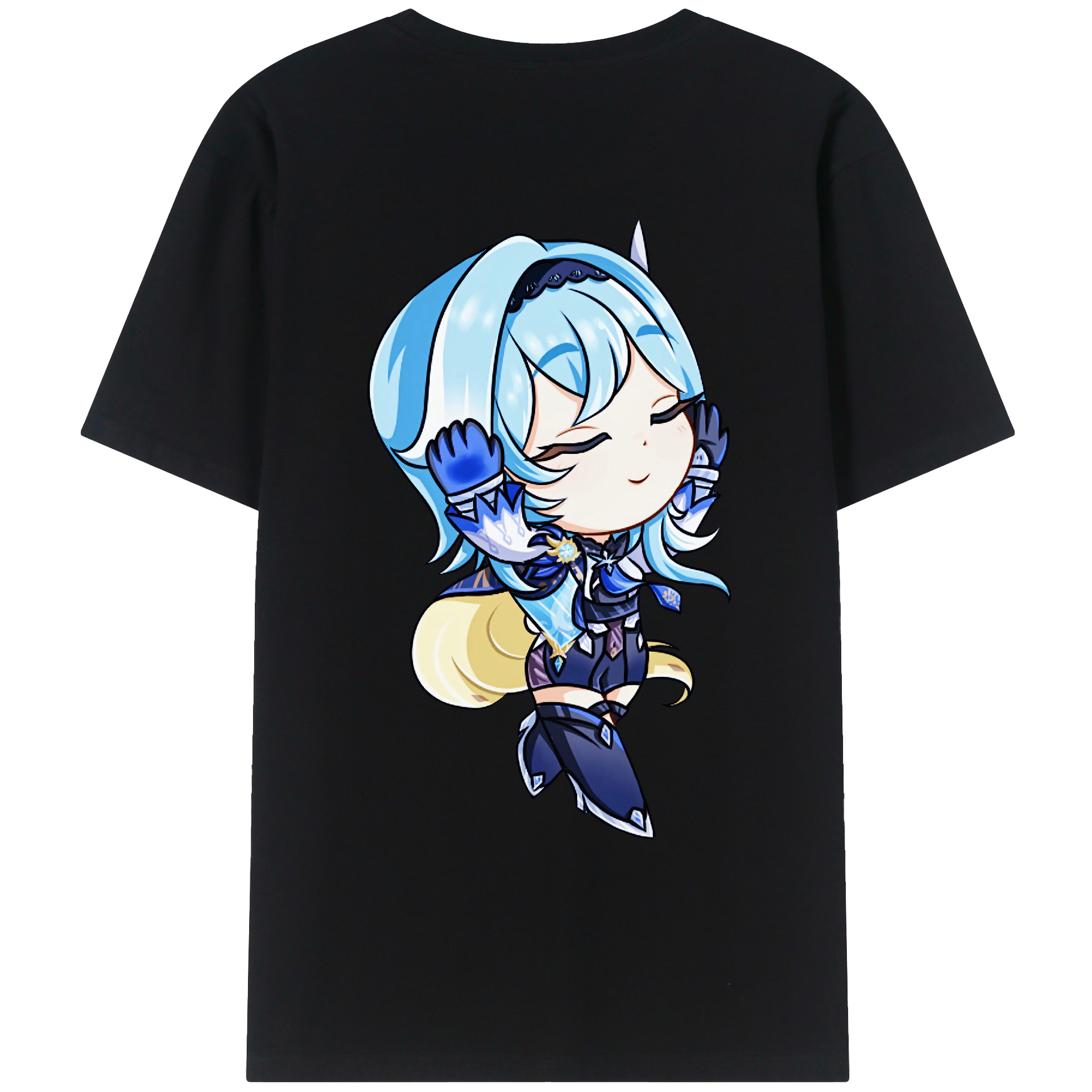 げんし神 优菈 ゆうら genshin Yūra 綿100％ メンズ半袖Tシャツ（バックプリント） 通気性