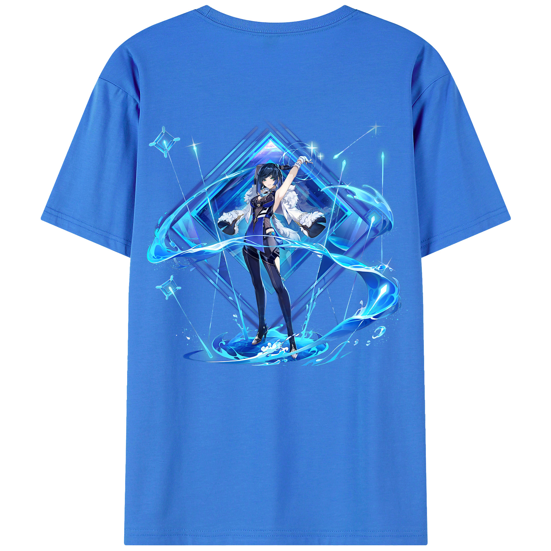 げんし神 夜兰 やらん genshin Yaran 綿100％ メンズ半袖Tシャツ（バックプリント） 通気性