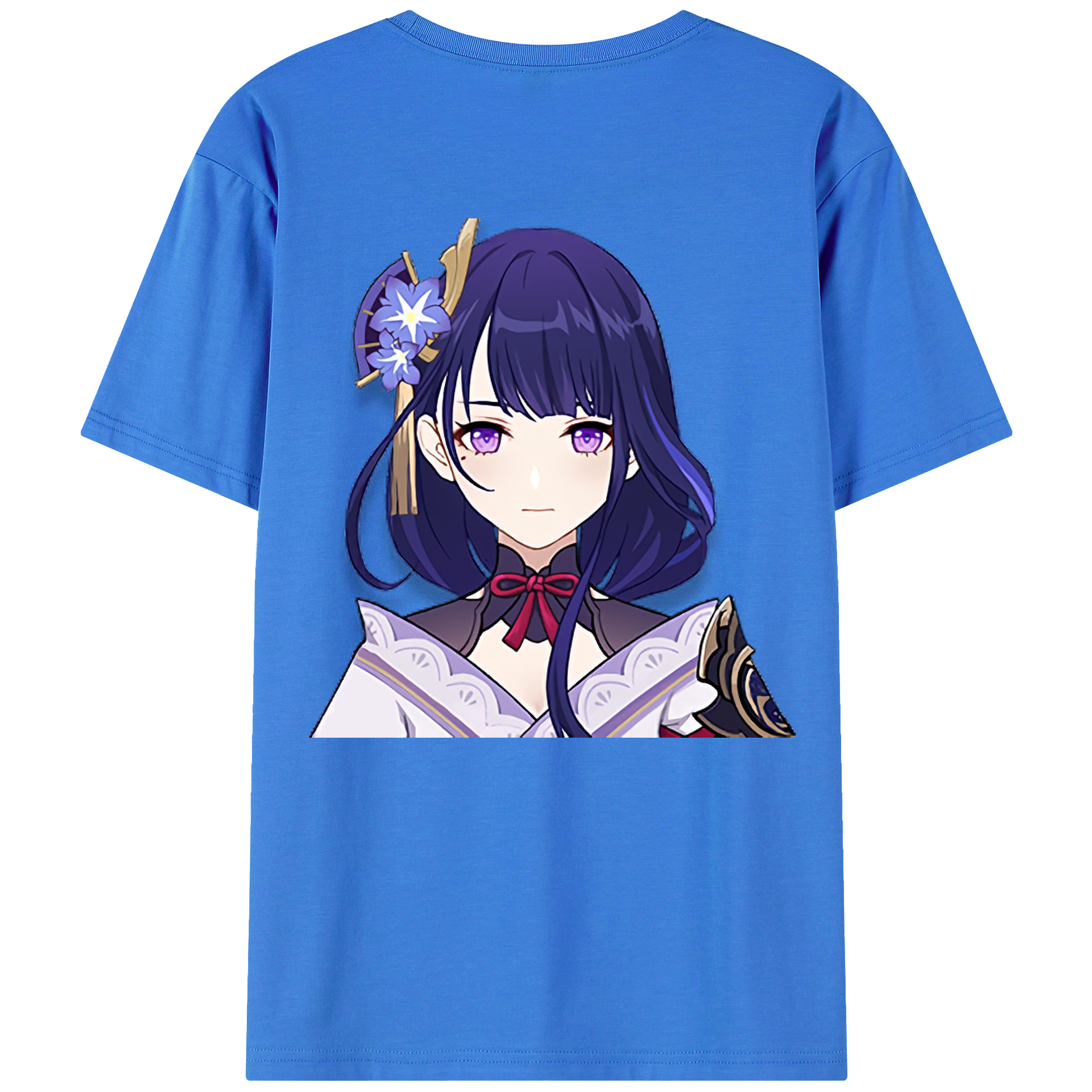 げんし神 雷電将軍 らいでんしょうぐん genshin Raiden Shogun 綿100％ メンズ半袖Tシャツ（バックプリント） 通気性