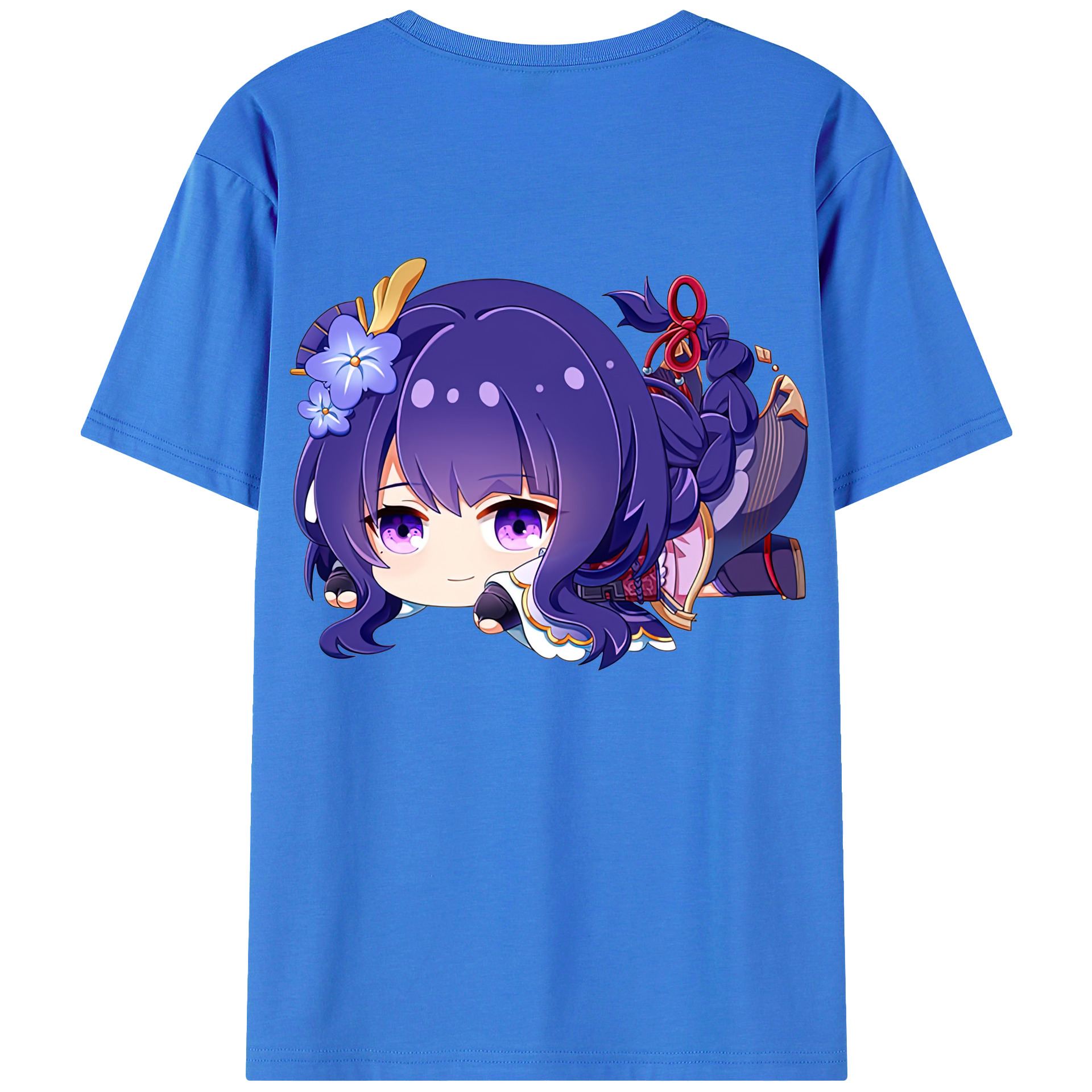 げんし神 雷電将軍 らいでんしょうぐん genshin Raiden Shogun 綿100％ メンズ半袖Tシャツ（バックプリント） 通気性
