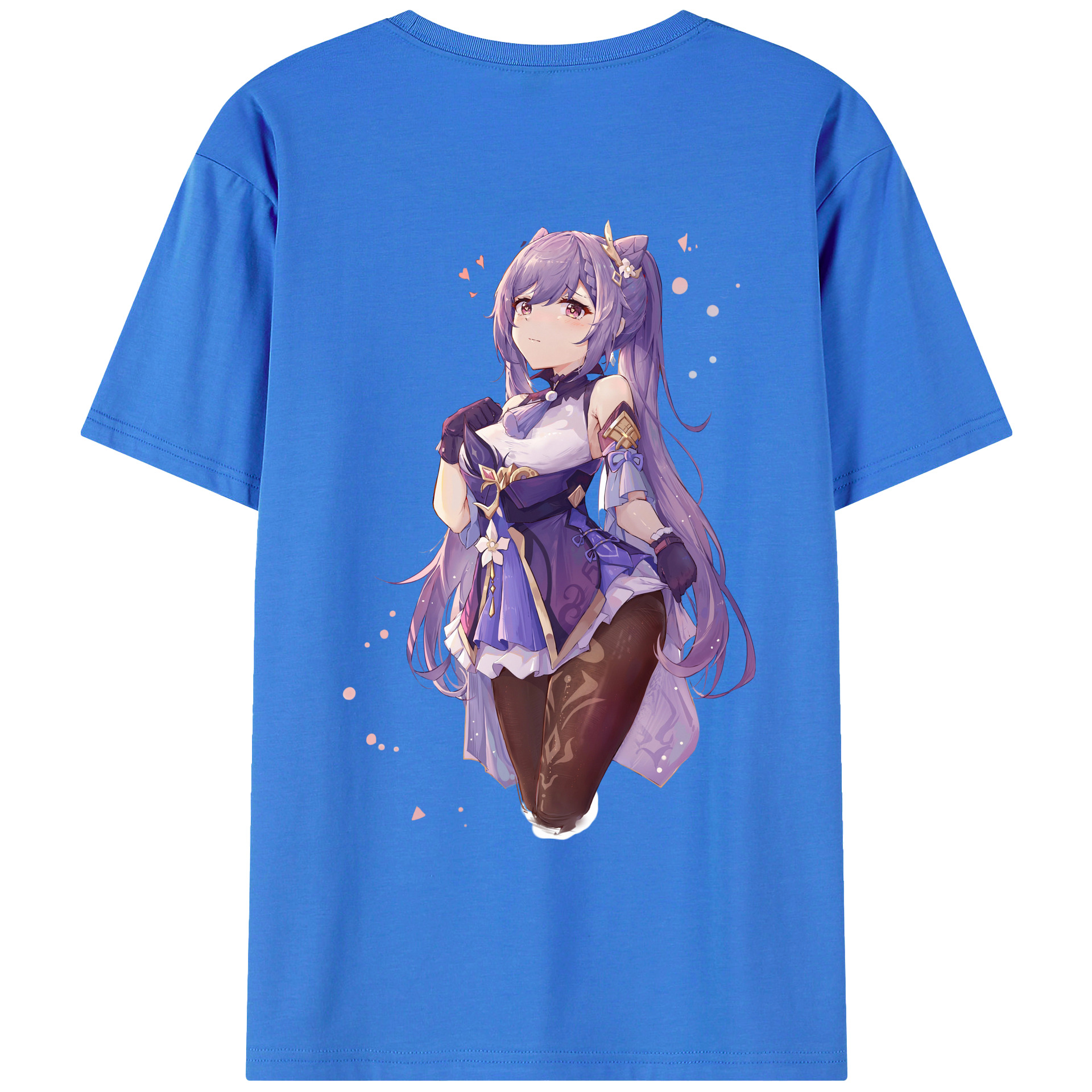 げんし神 刻晴 こくせい genshin Kokusei 綿100％ メンズ半袖Tシャツ（バックプリント） 通気性