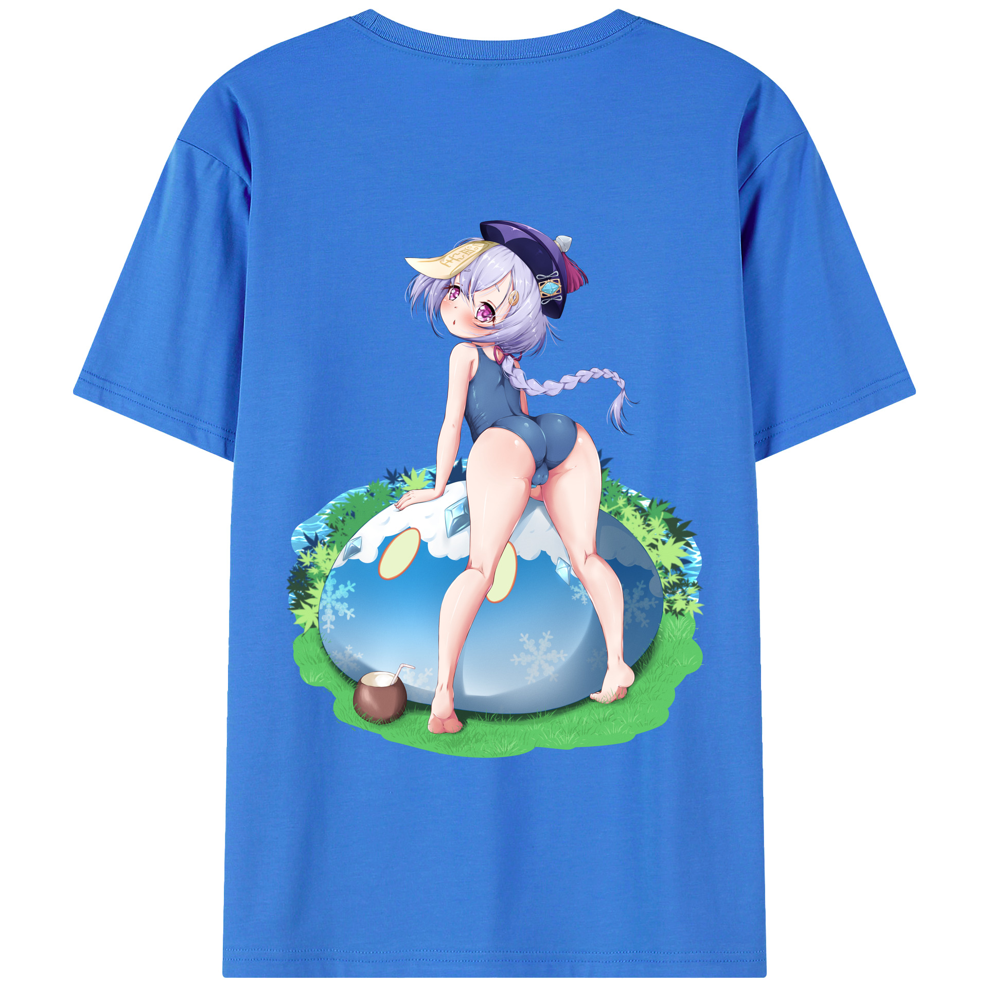 げんし神 七七 なな  genshin Nana 綿100％ メンズ半袖Tシャツ（バックプリント） 通気性