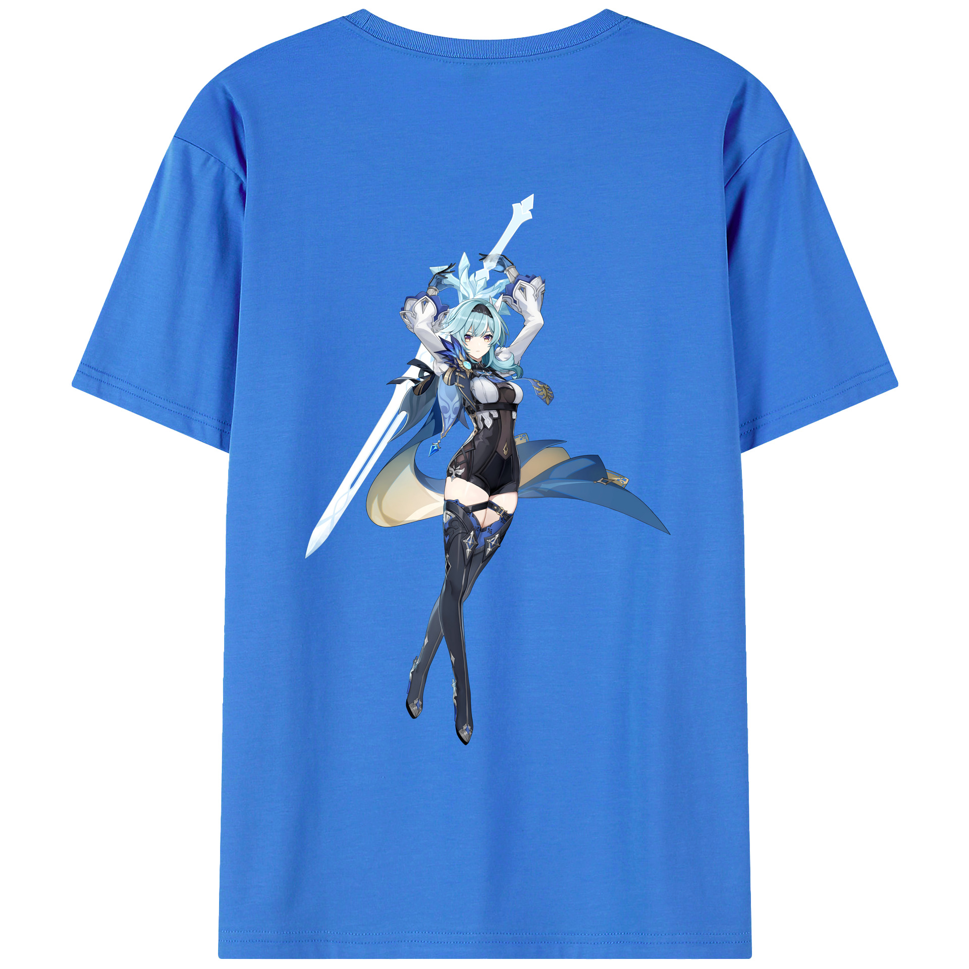 げんし神 优菈 ゆうら genshin Yūra 綿100％ メンズ半袖Tシャツ（バックプリント） 通気性