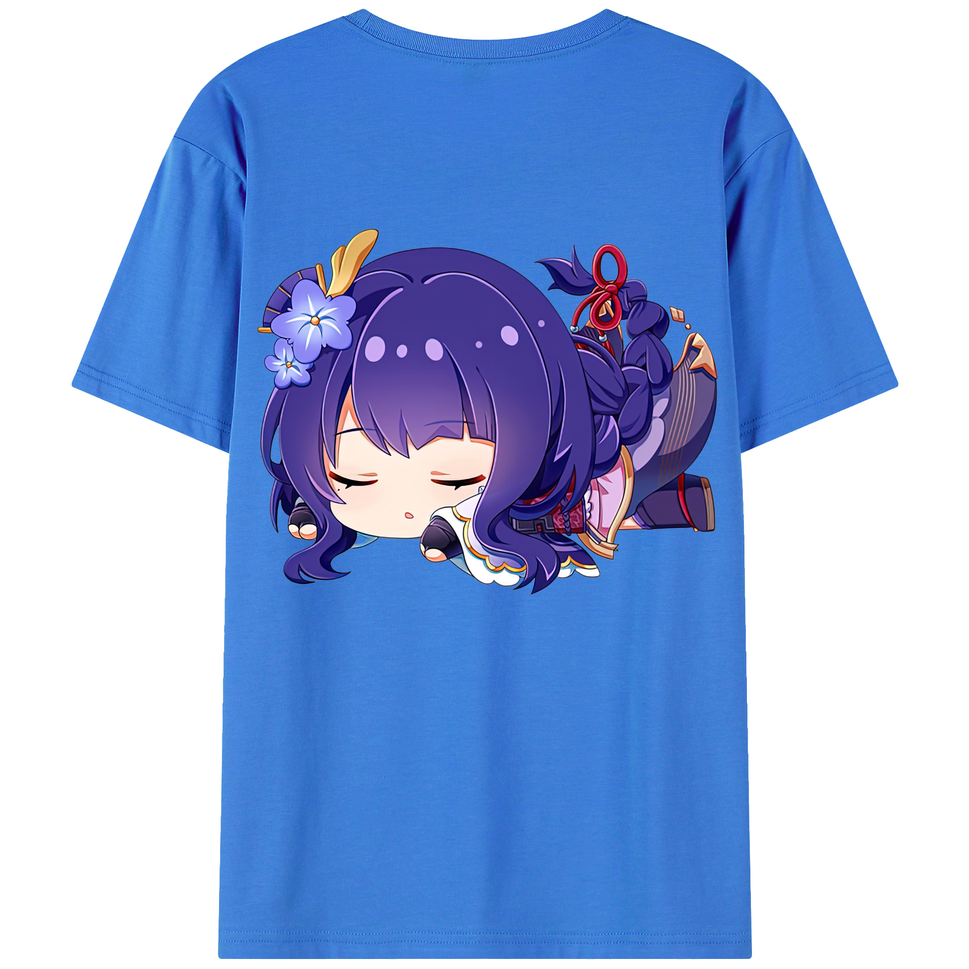 げんし神 雷電将軍 らいでんしょうぐん genshin Raiden Shogun 綿100％ メンズ半袖Tシャツ（バックプリント） 通気性