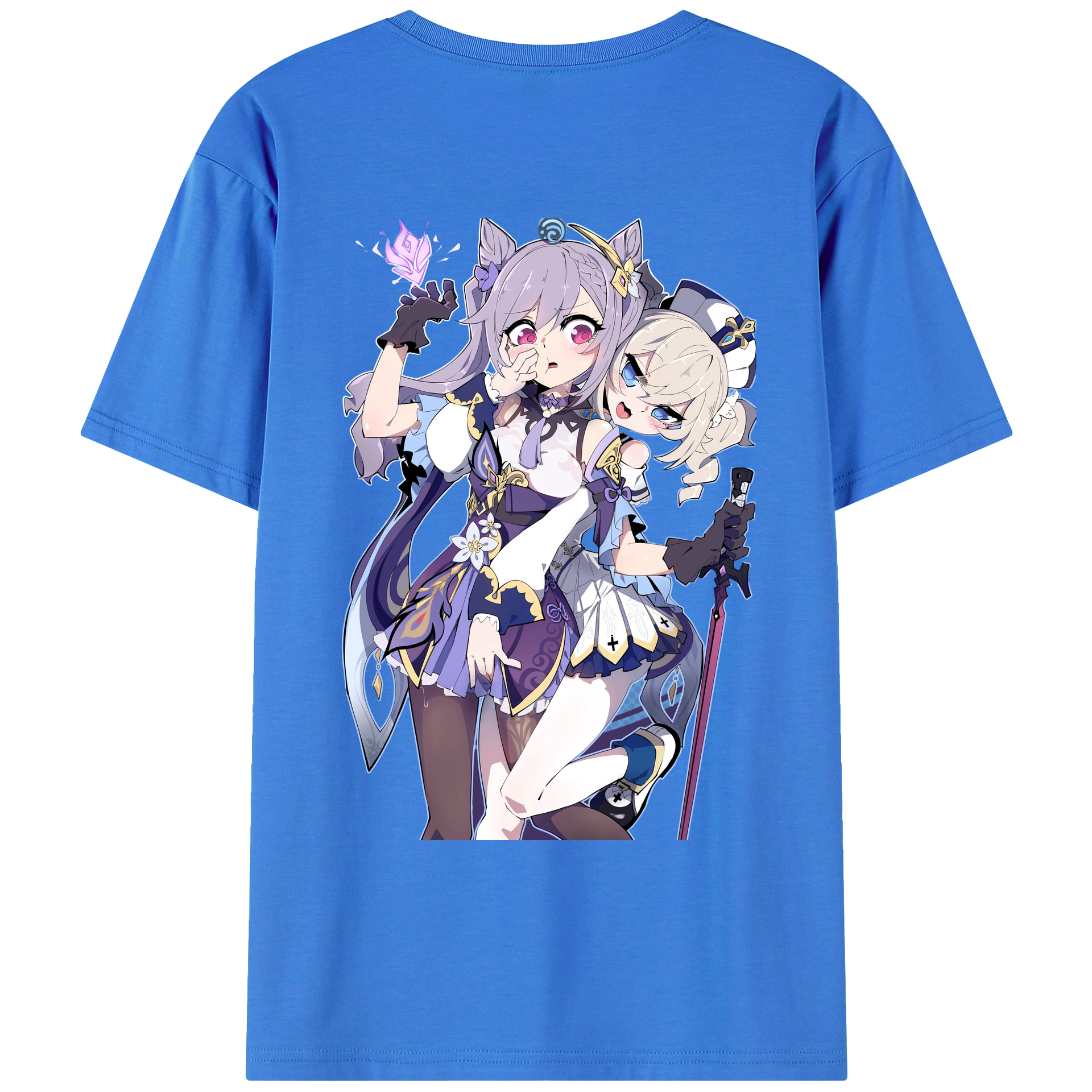 げんし神 刻晴 こくせい genshin Kokusei 綿100％ メンズ半袖Tシャツ（バックプリント） 通気性