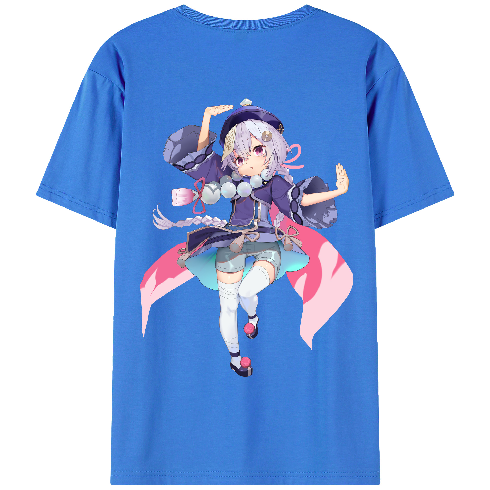 げんし神 七七 なな  genshin Nana 綿100％ メンズ半袖Tシャツ（バックプリント） 通気性