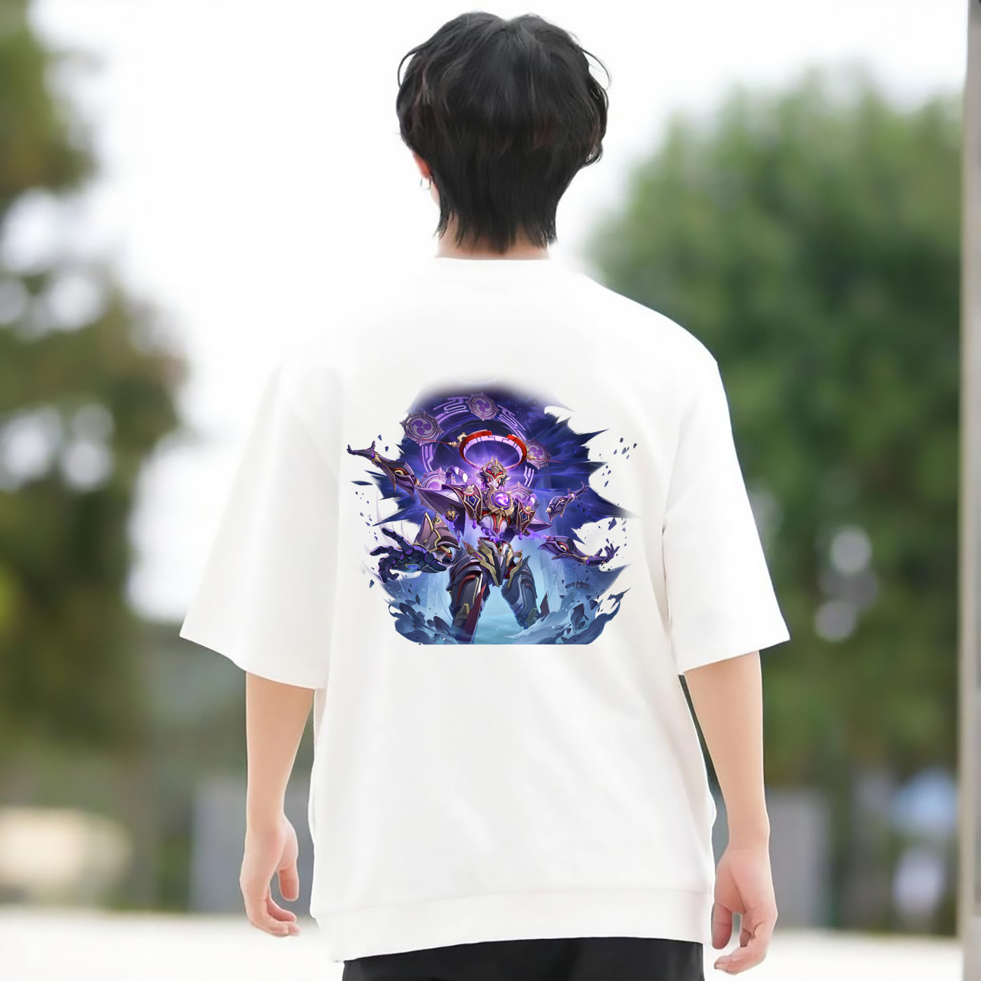 げんし神 さんペい genshin Sanpei 綿100％ メンズ半袖Tシャツ（バックプリント） 通気性