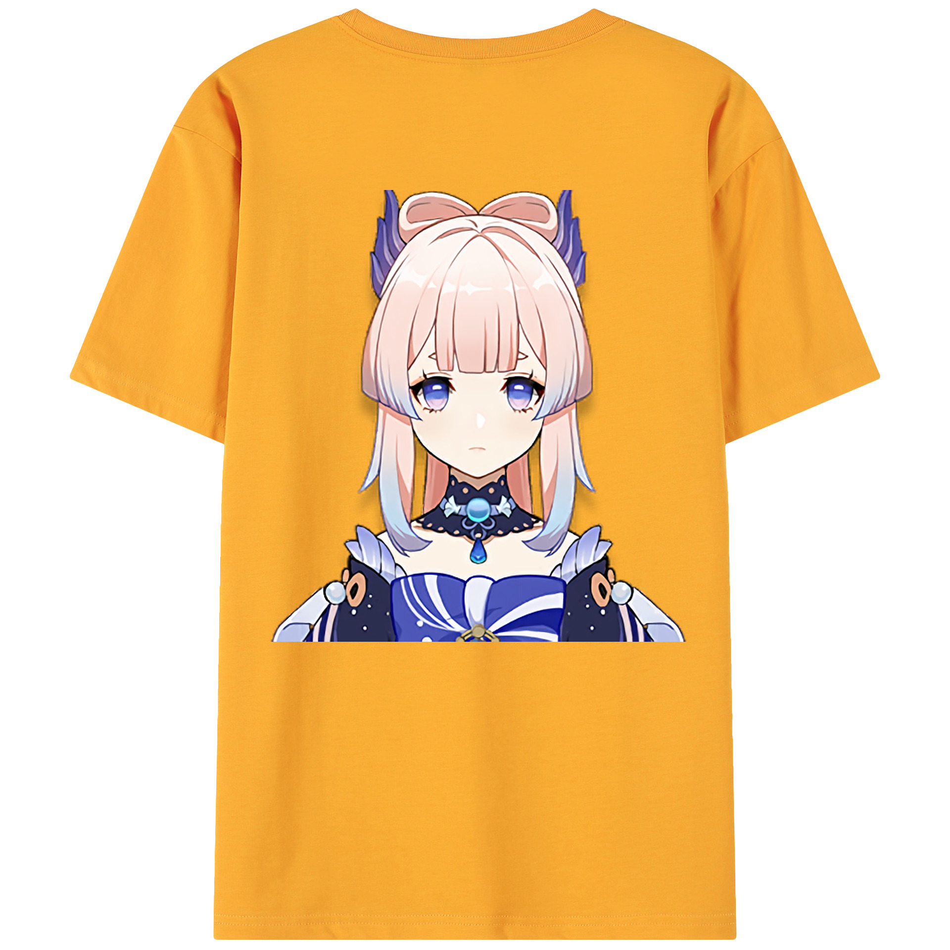 げんし神 珊瑚宮心海 サンゴノミヤ・ココミ genshin Sangonomiya Kokomi 綿100％ メンズ半袖Tシャツ（バックプリント） 通気性