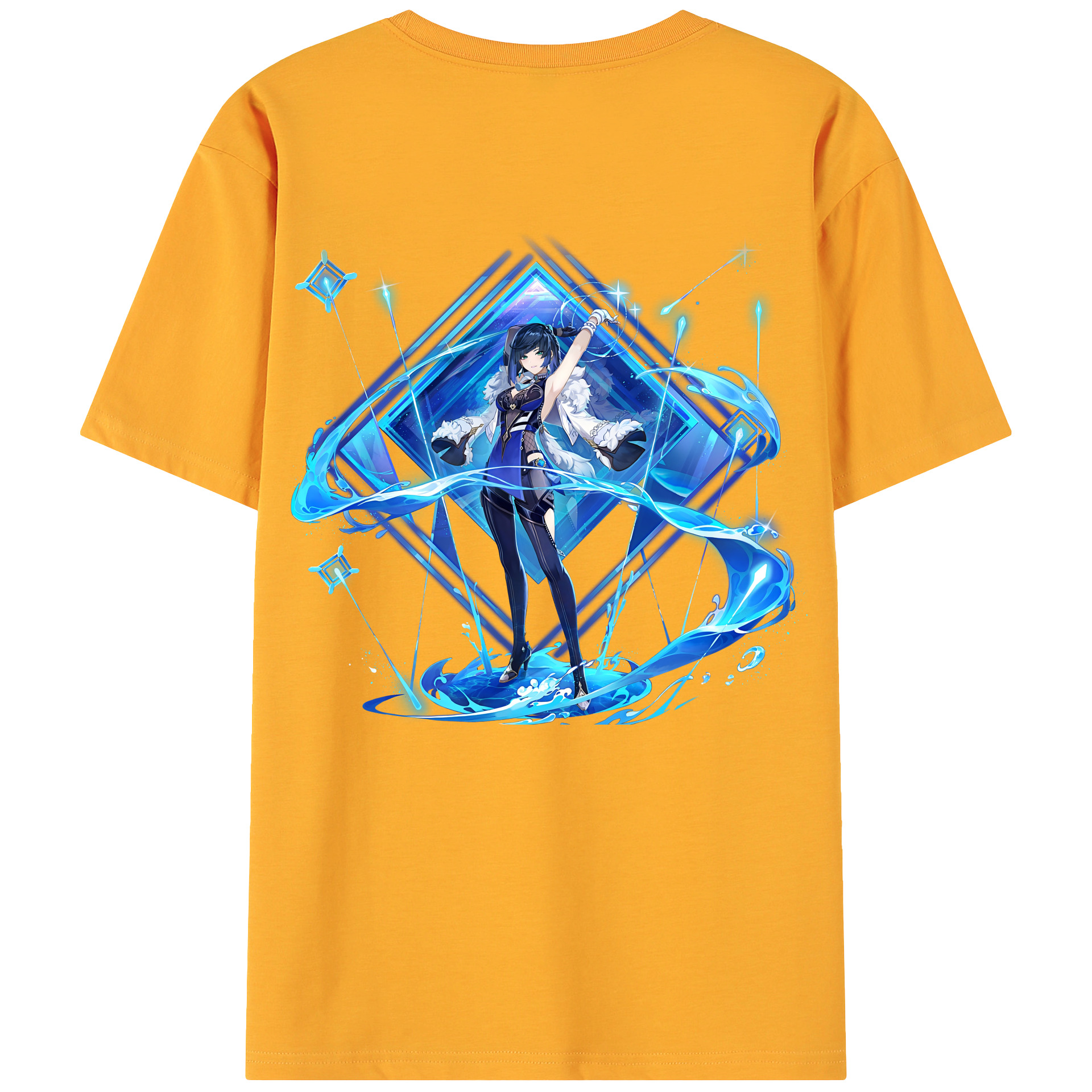 げんし神 夜兰 やらん genshin Yaran 綿100％ メンズ半袖Tシャツ（バックプリント） 通気性