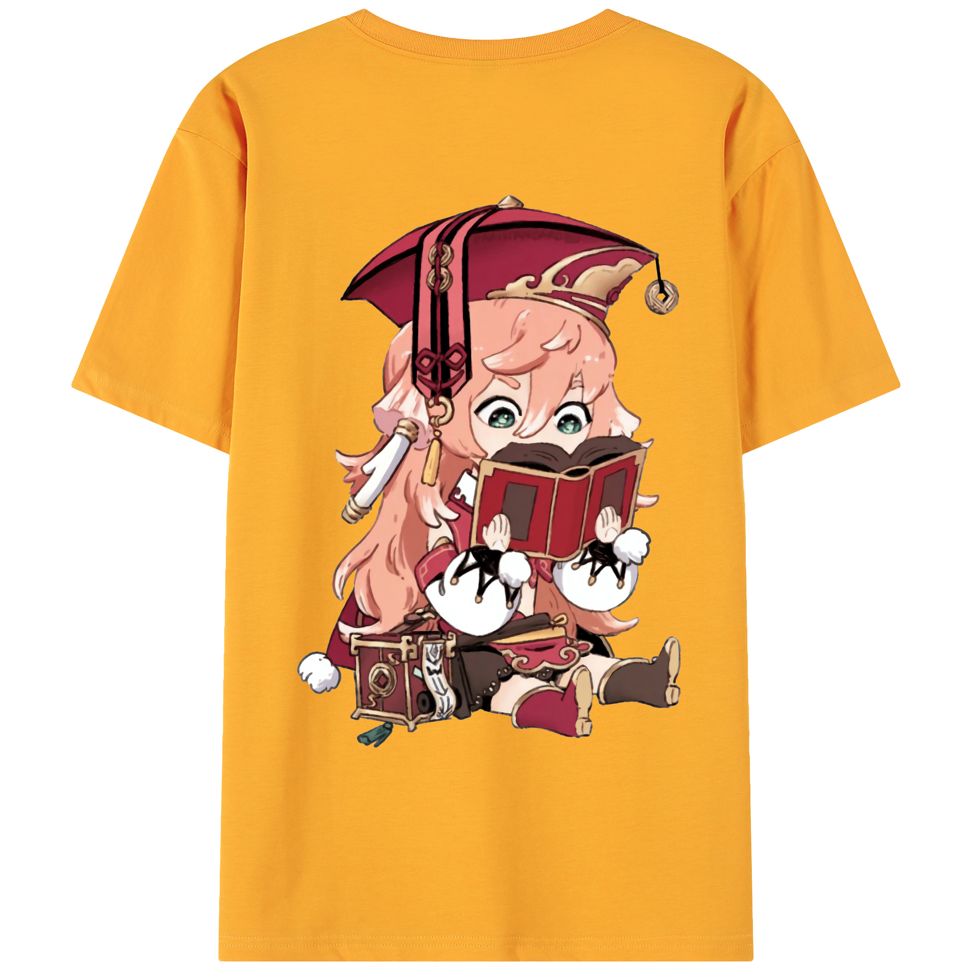 げんし神 ヤンフェイ genshin Yanfei 綿100％ メンズ半袖Tシャツ（バックプリント） 通気性