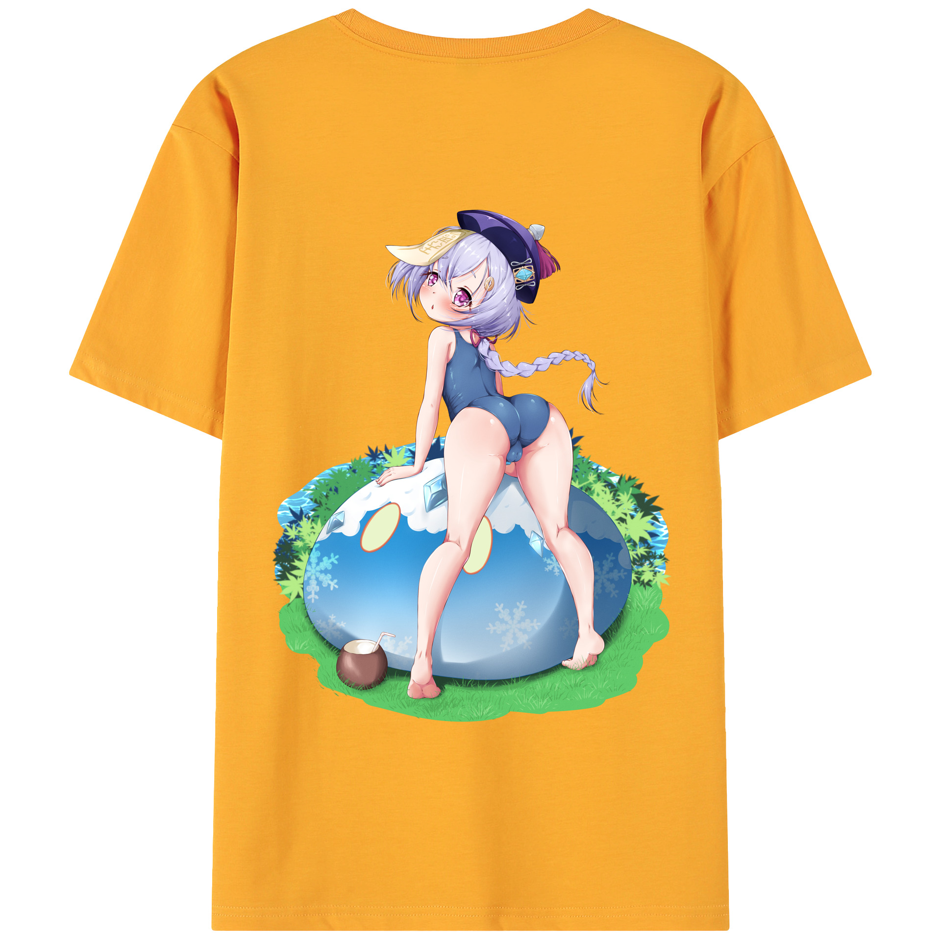 げんし神 七七 なな  genshin Nana 綿100％ メンズ半袖Tシャツ（バックプリント） 通気性