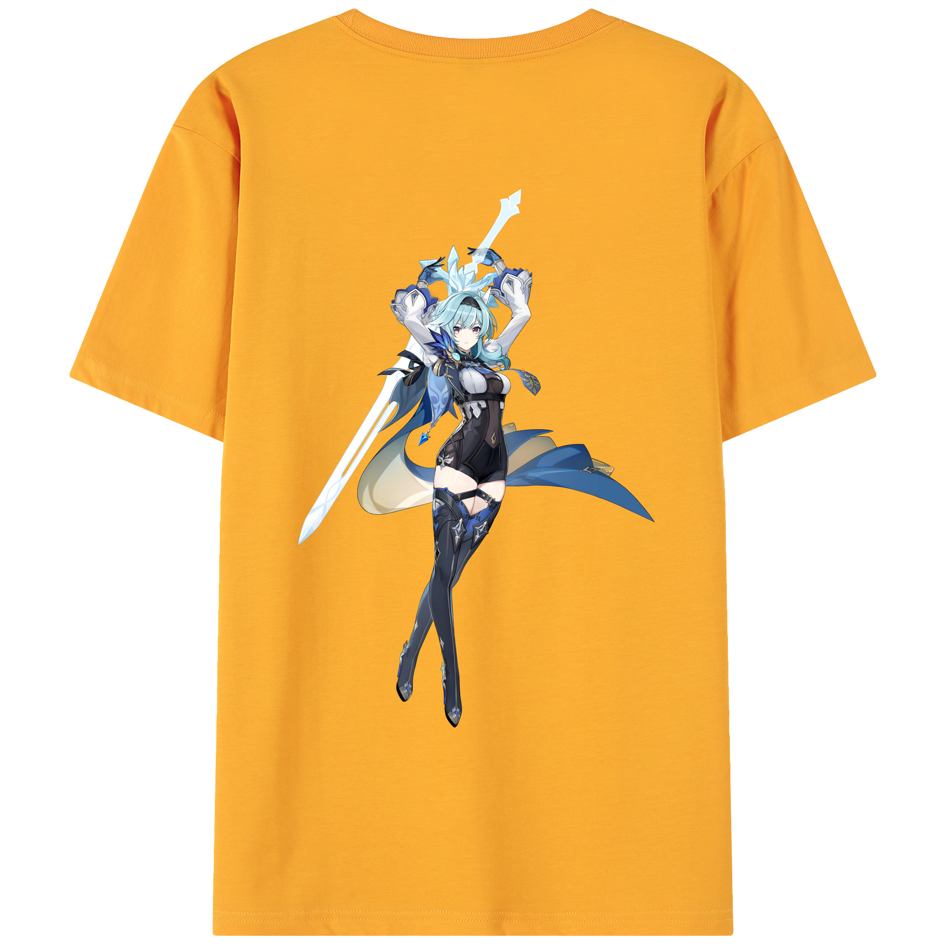 げんし神 优菈 ゆうら genshin Yūra 綿100％ メンズ半袖Tシャツ（バックプリント） 通気性