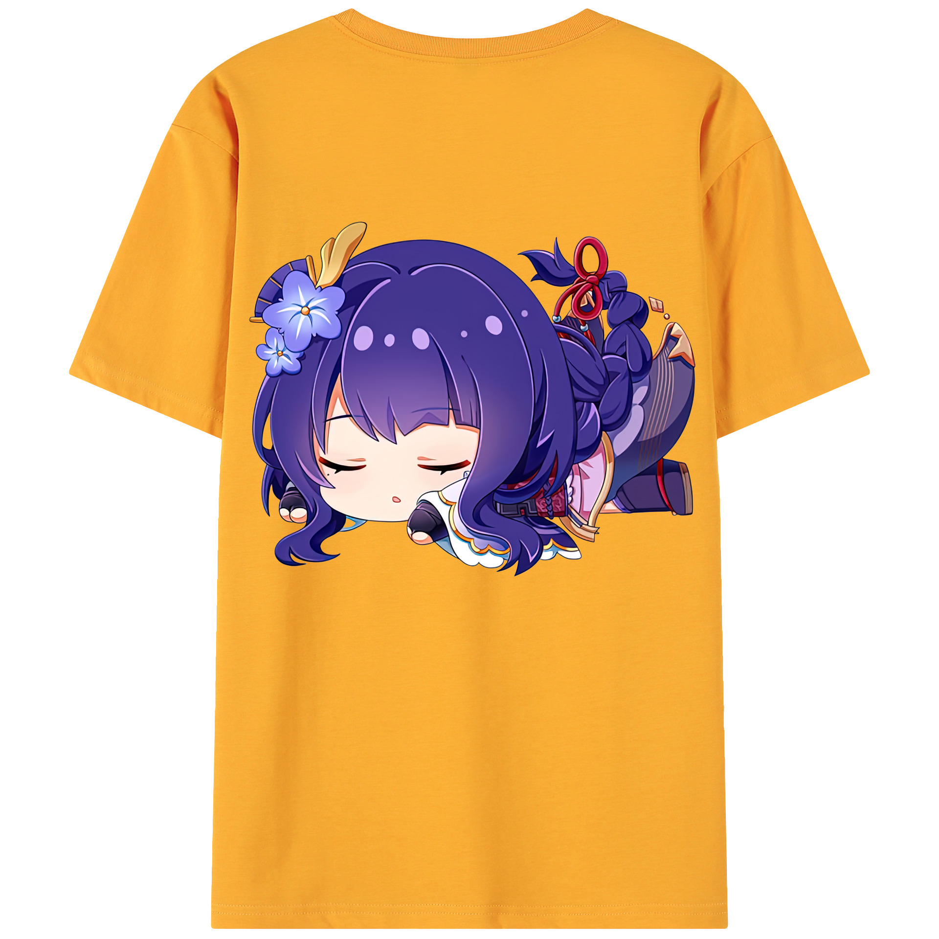 げんし神 雷電将軍 らいでんしょうぐん genshin Raiden Shogun 綿100％ メンズ半袖Tシャツ（バックプリント） 通気性