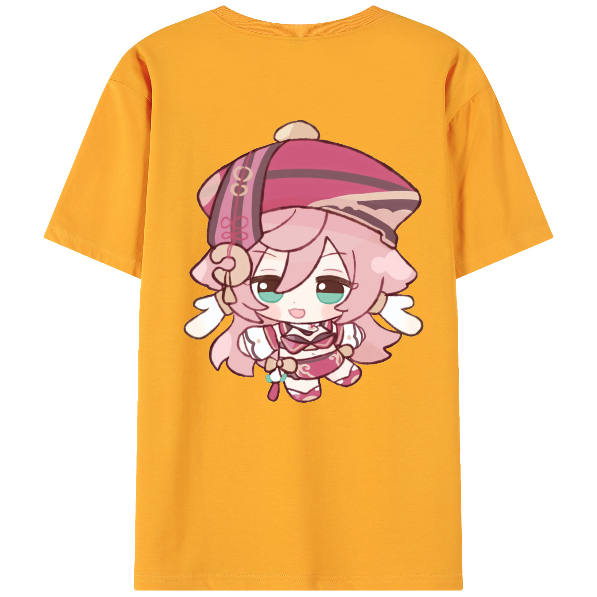 げんし神 ヤンフェイ genshin Yanfei 綿100％ メンズ半袖Tシャツ（バックプリント） 通気性