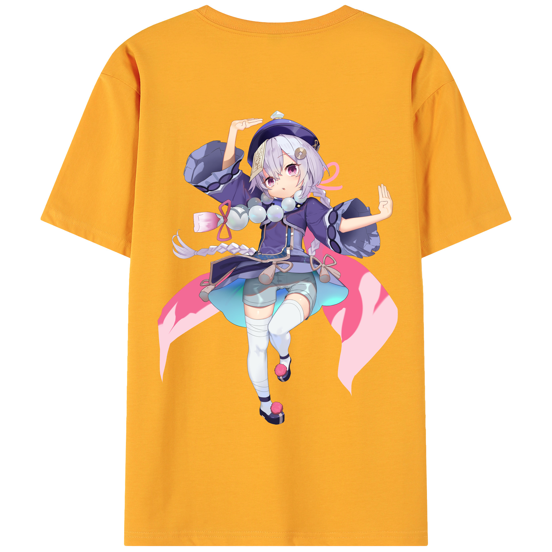 げんし神 七七 なな  genshin Nana 綿100％ メンズ半袖Tシャツ（バックプリント） 通気性