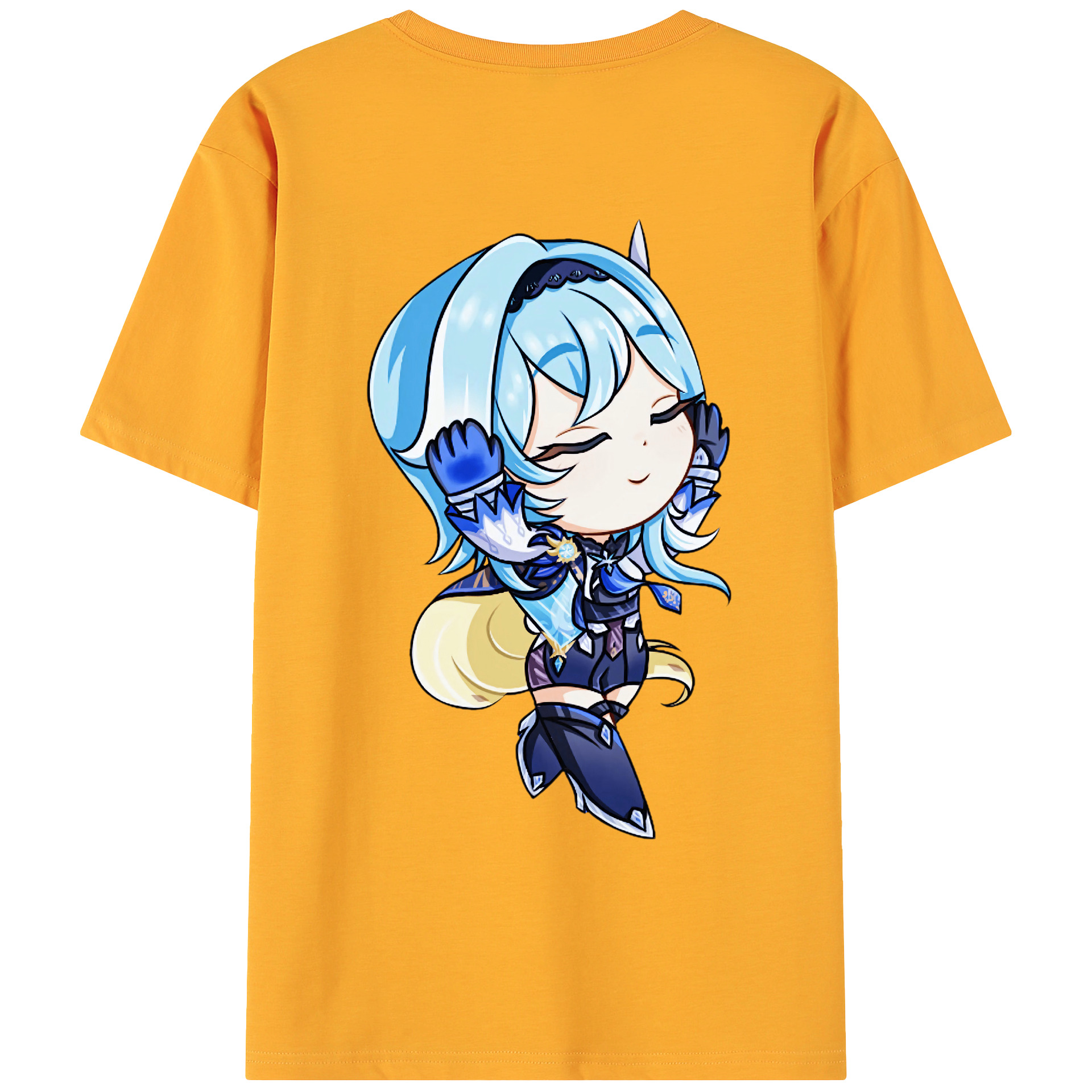 げんし神 优菈 ゆうら genshin Yūra 綿100％ メンズ半袖Tシャツ（バックプリント） 通気性