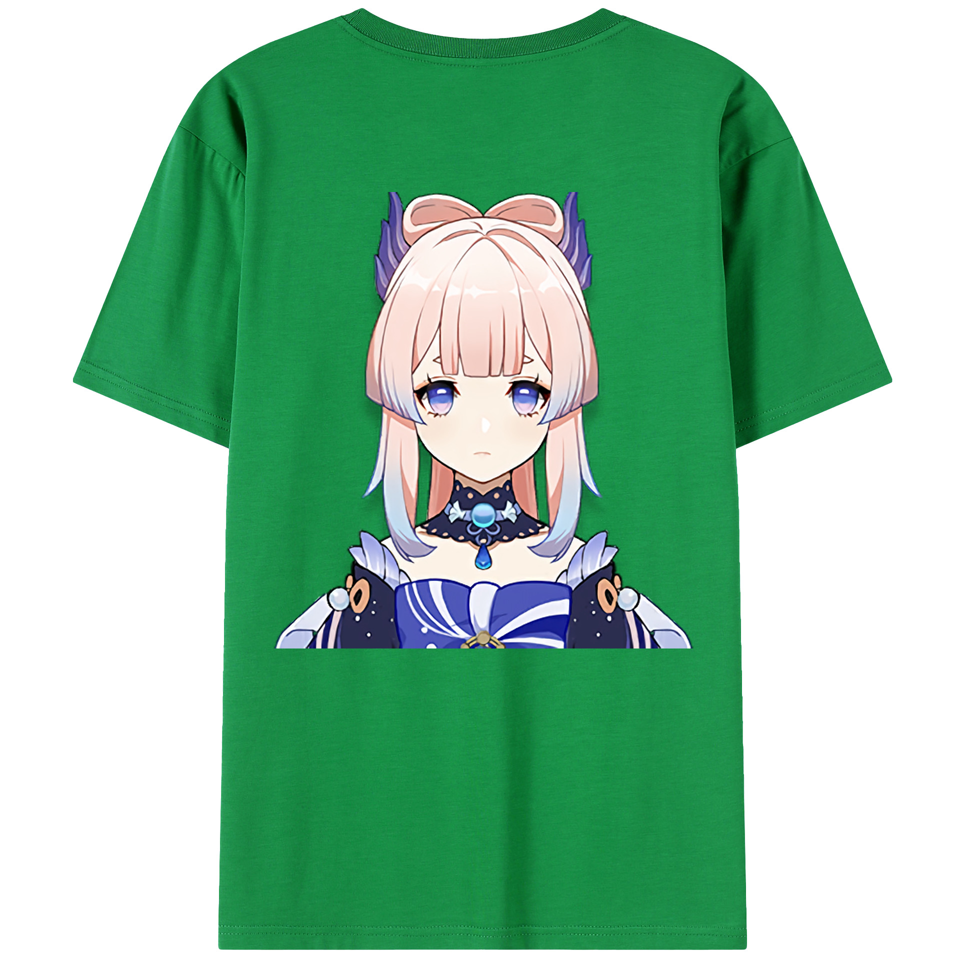 げんし神 珊瑚宮心海 サンゴノミヤ・ココミ genshin Sangonomiya Kokomi 綿100％ メンズ半袖Tシャツ（バックプリント） 通気性