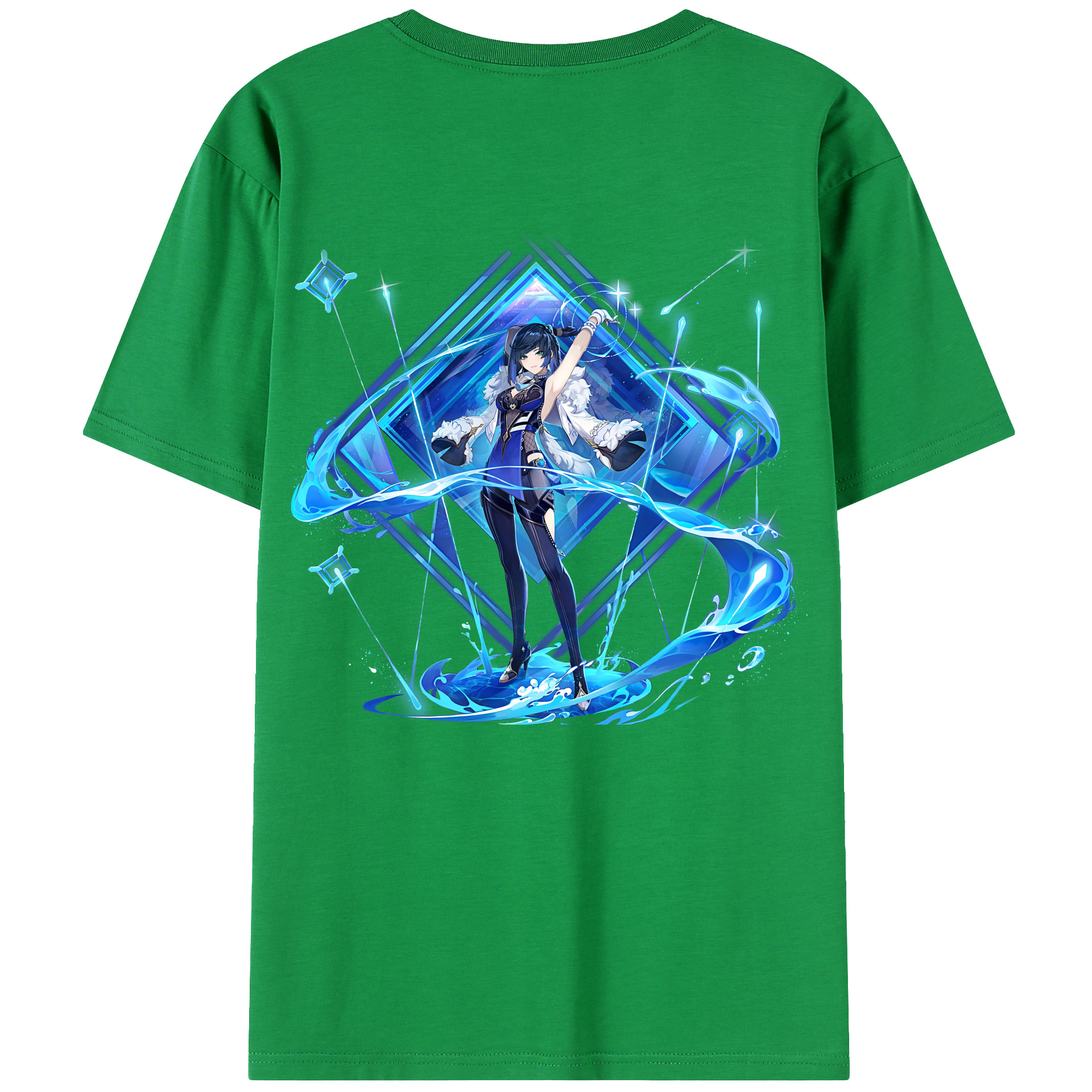 げんし神 夜兰 やらん genshin Yaran 綿100％ メンズ半袖Tシャツ（バックプリント） 通気性