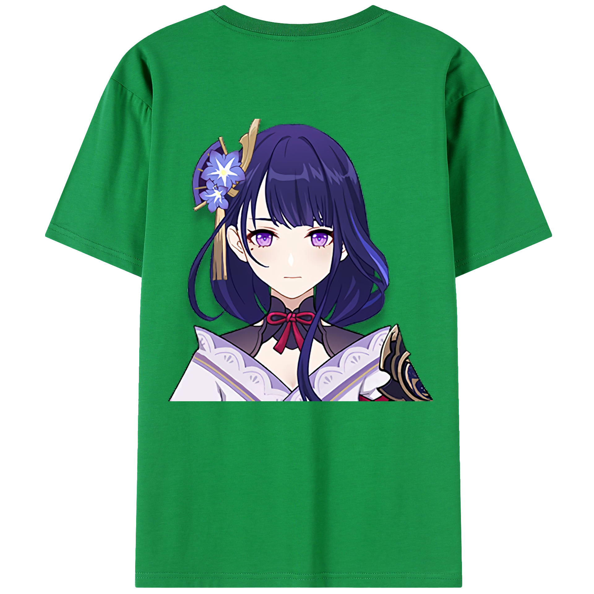 げんし神 雷電将軍 らいでんしょうぐん genshin Raiden Shogun 綿100％ メンズ半袖Tシャツ（バックプリント） 通気性