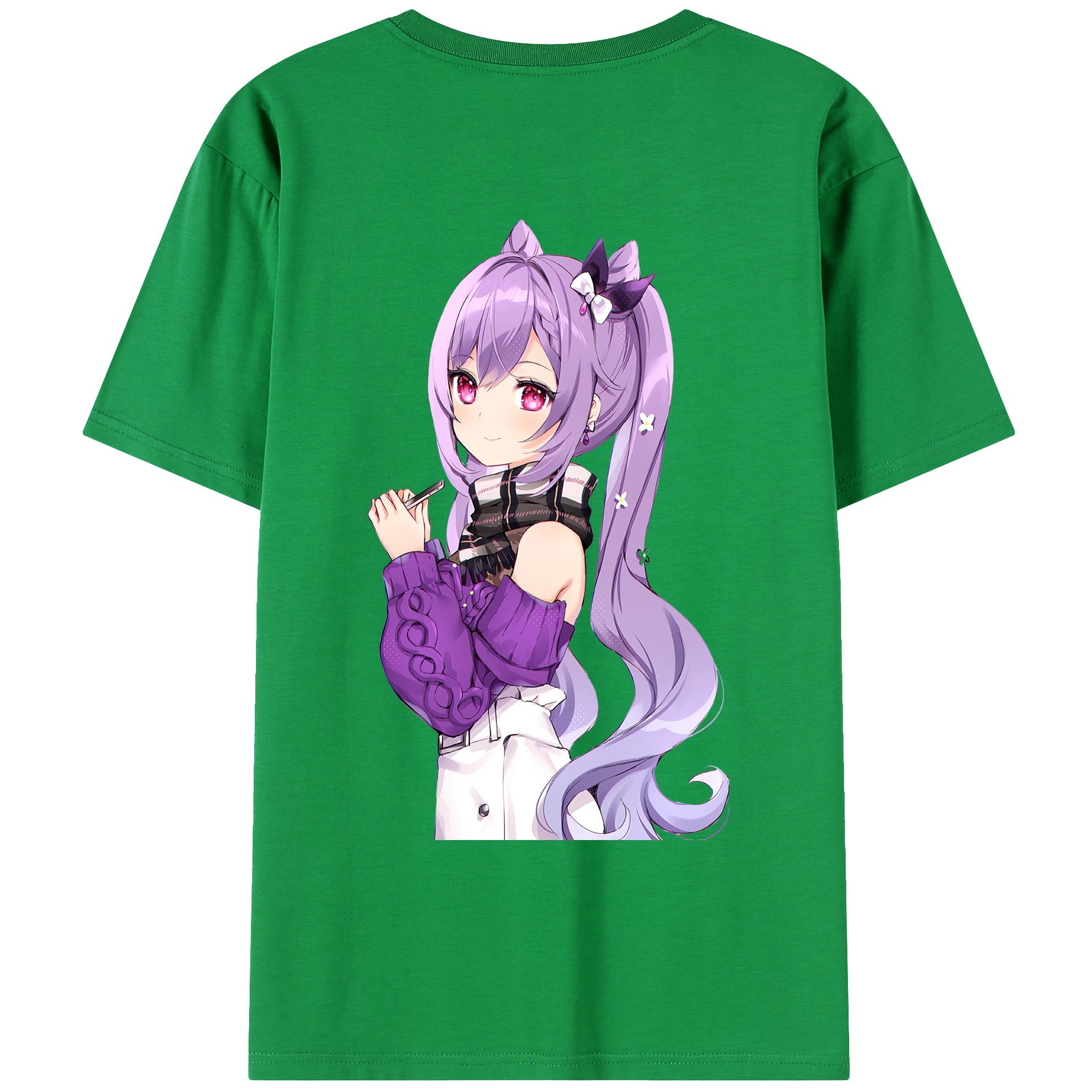 げんし神 刻晴 こくせい genshin Kokusei 綿100％ メンズ半袖Tシャツ（バックプリント） 通気性