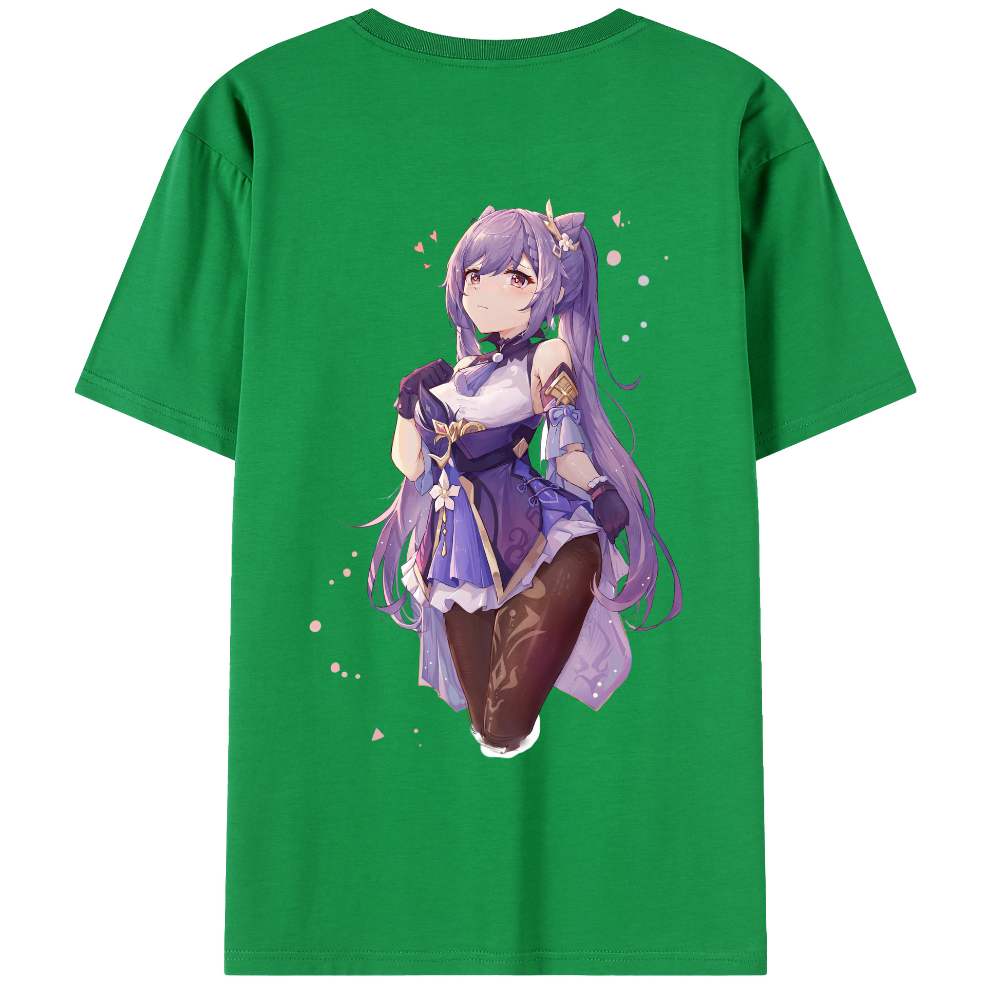 げんし神 刻晴 こくせい genshin Kokusei 綿100％ メンズ半袖Tシャツ（バックプリント） 通気性