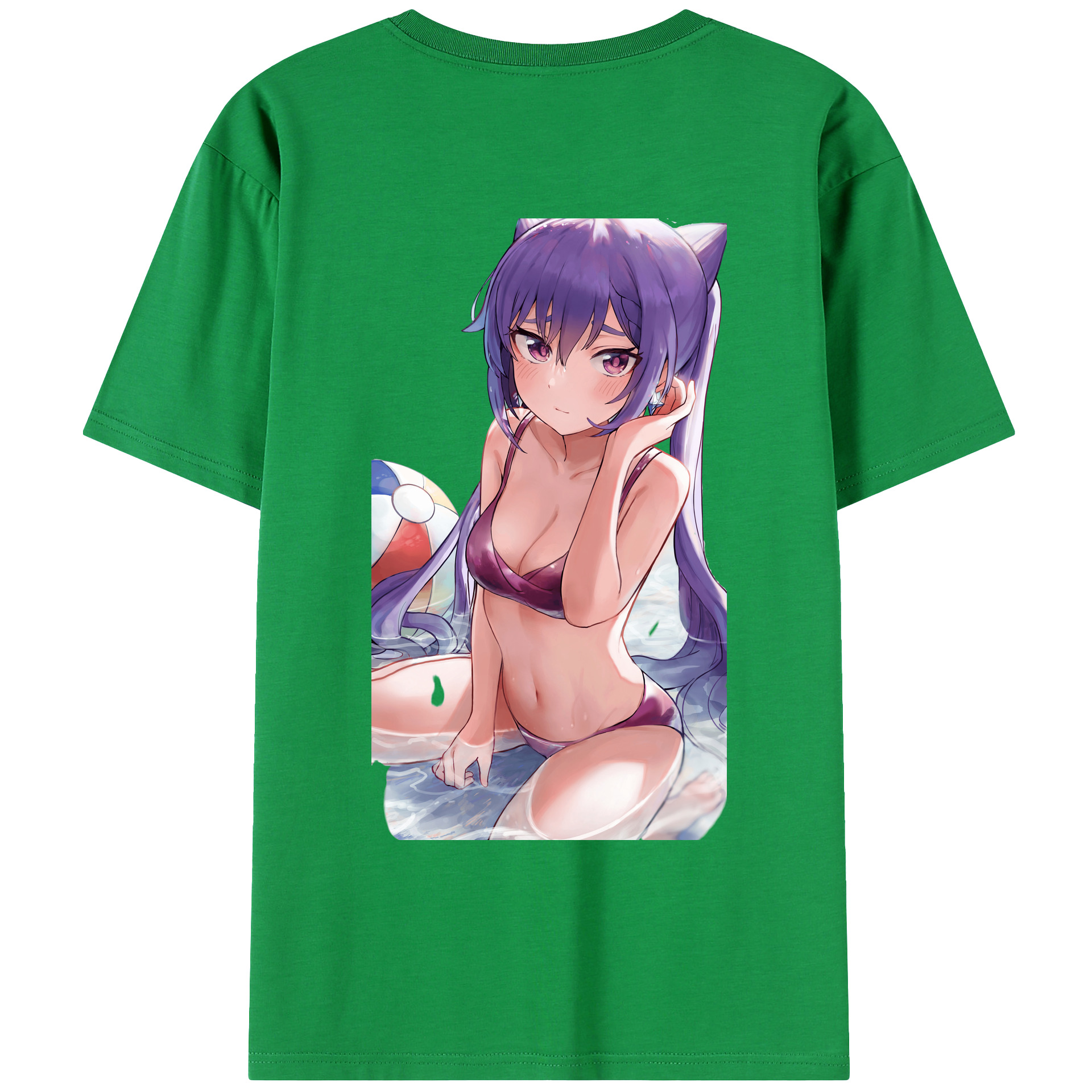 げんし神 刻晴 こくせい genshin Kokusei 綿100％ メンズ半袖Tシャツ（バックプリント） 通気性