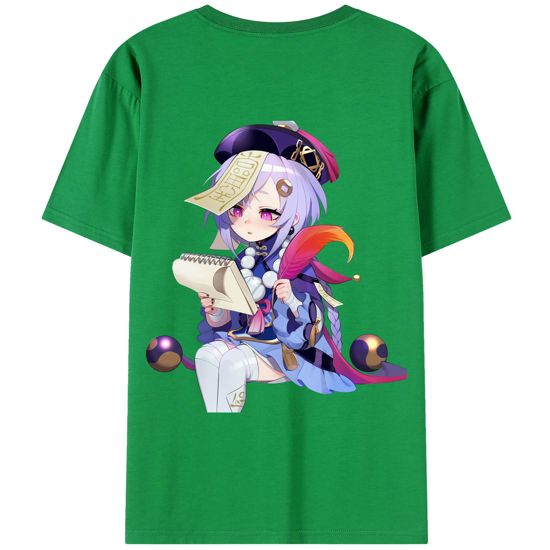 げんし神 七七 なな  genshin Nana 綿100％ メンズ半袖Tシャツ（バックプリント） 通気性