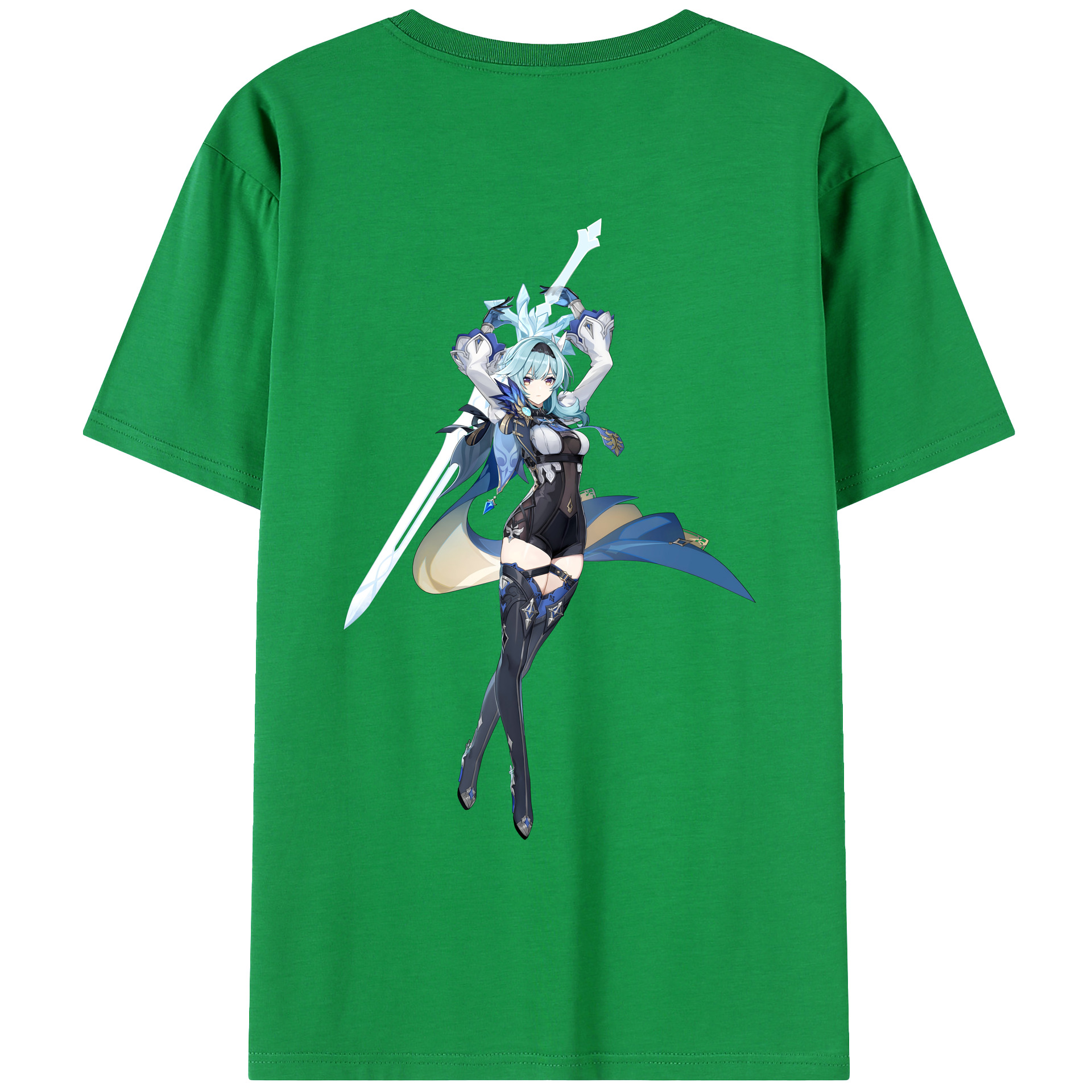 げんし神 优菈 ゆうら genshin Yūra 綿100％ メンズ半袖Tシャツ（バックプリント） 通気性