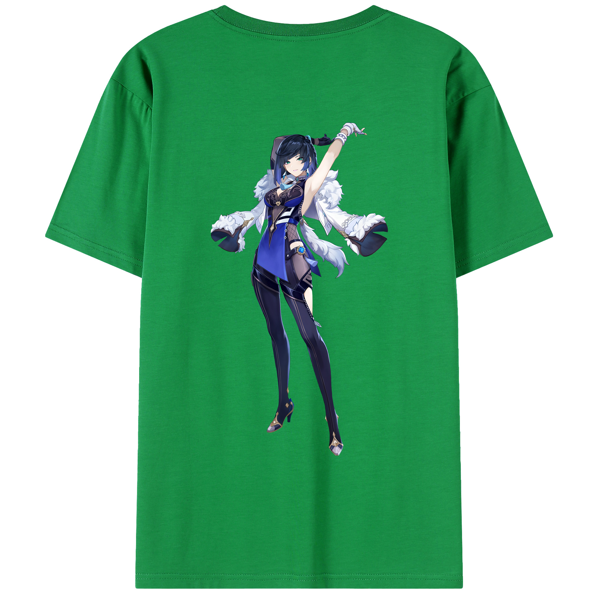 げんし神 夜兰 やらん genshin Yaran 綿100％ メンズ半袖Tシャツ（バックプリント） 通気性