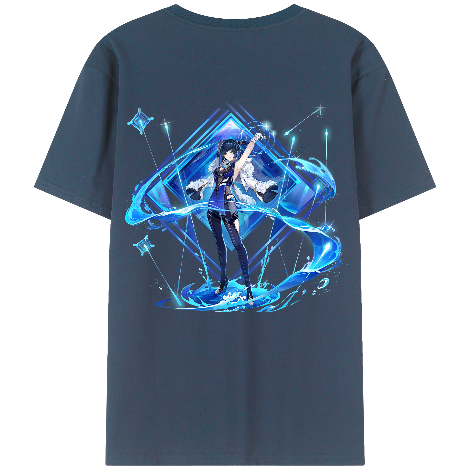 げんし神 夜兰 やらん genshin Yaran 綿100％ メンズ半袖Tシャツ（バックプリント） 通気性