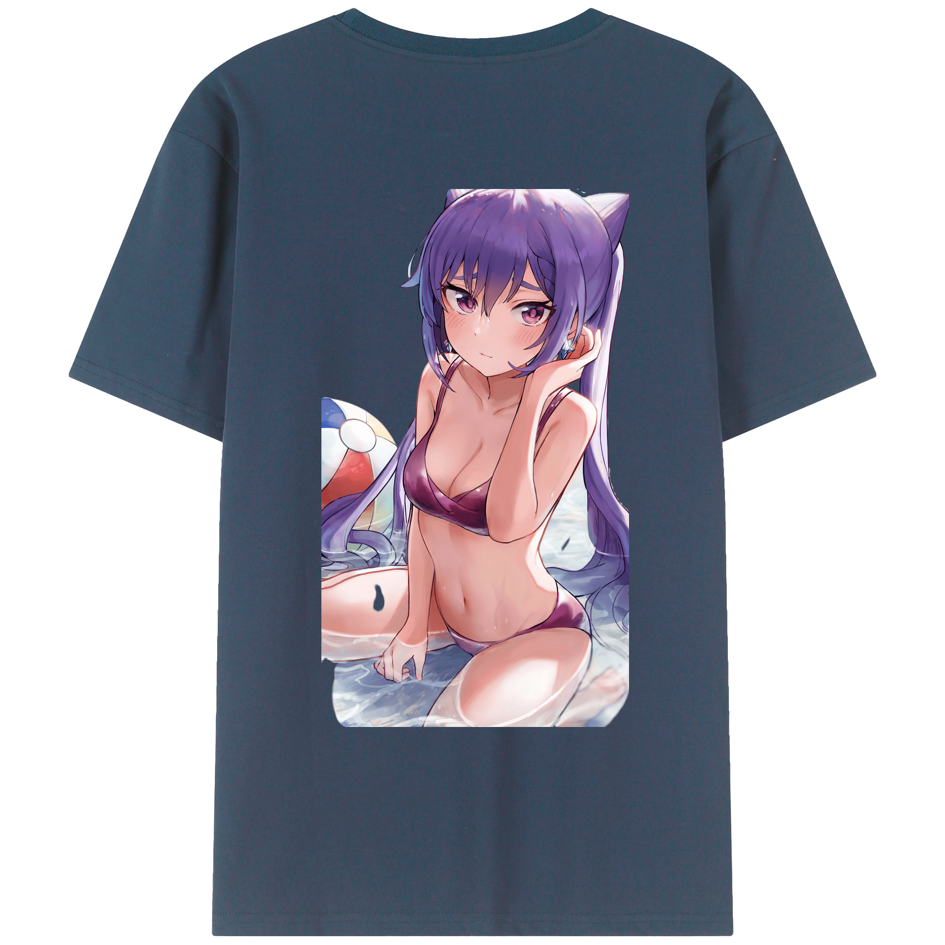 げんし神 刻晴 こくせい genshin Kokusei 綿100％ メンズ半袖Tシャツ（バックプリント） 通気性