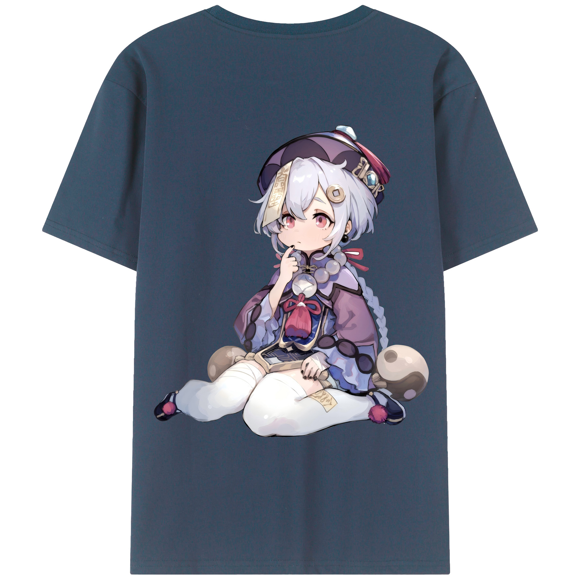 げんし神 七七 なな  genshin Nana 綿100％ メンズ半袖Tシャツ（バックプリント） 通気性