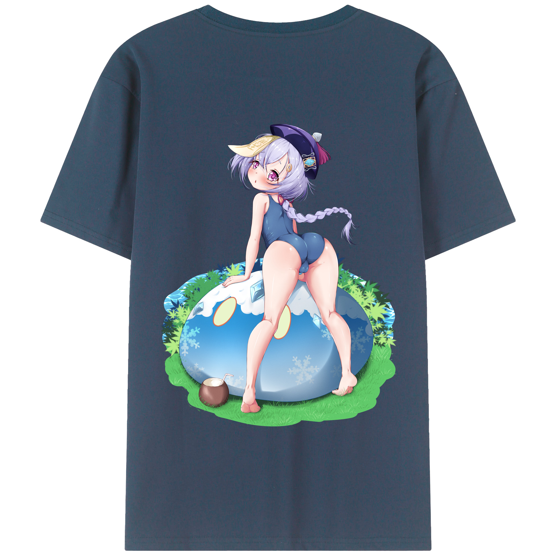 げんし神 七七 なな  genshin Nana 綿100％ メンズ半袖Tシャツ（バックプリント） 通気性