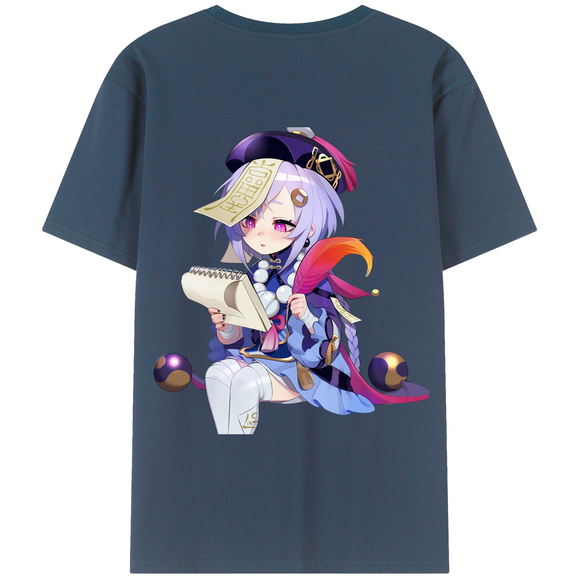げんし神 七七 なな  genshin Nana 綿100％ メンズ半袖Tシャツ（バックプリント） 通気性