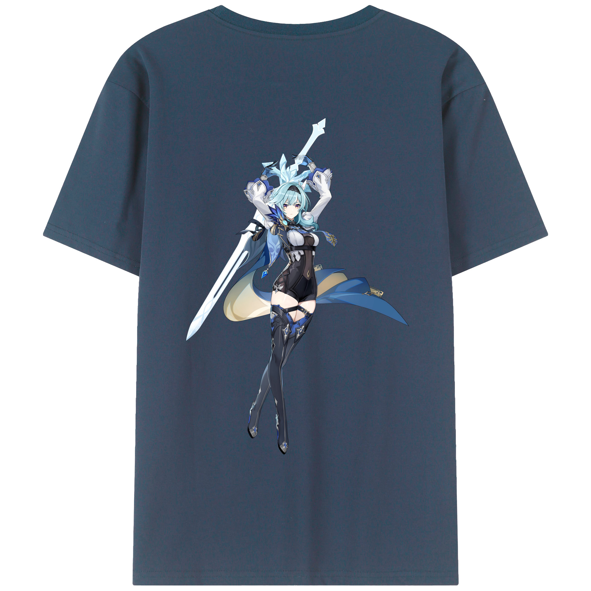げんし神 优菈 ゆうら genshin Yūra 綿100％ メンズ半袖Tシャツ（バックプリント） 通気性