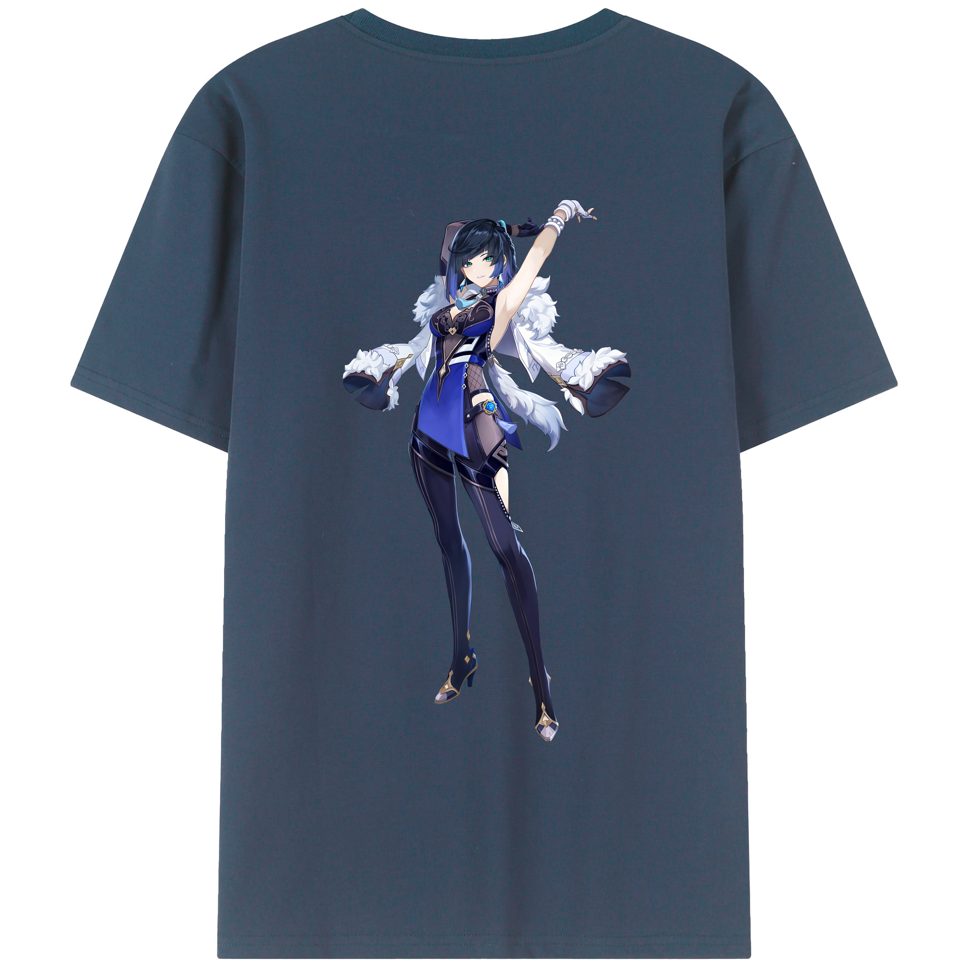 げんし神 夜兰 やらん genshin Yaran 綿100％ メンズ半袖Tシャツ（バックプリント） 通気性