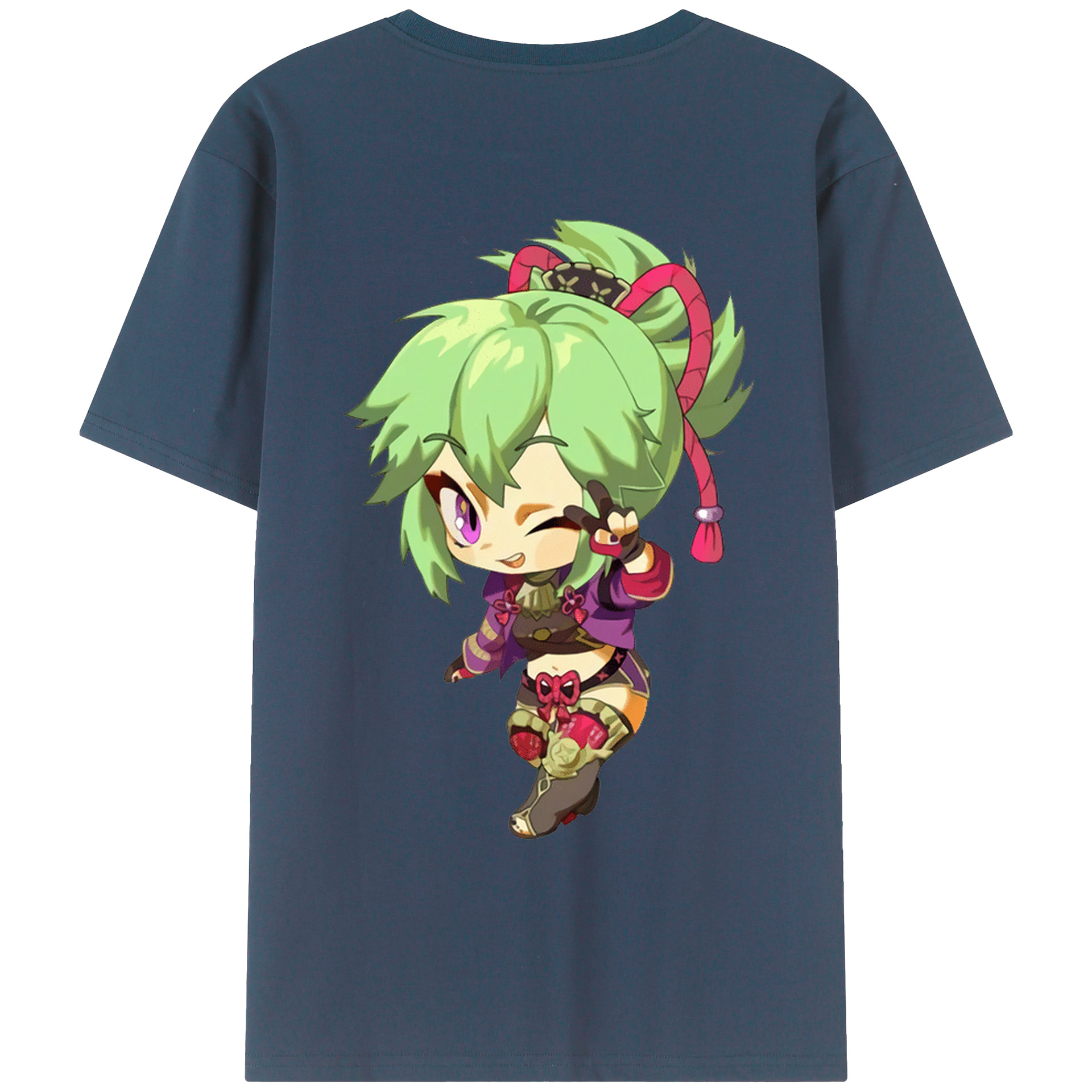 げんし神  久岐忍 くき しのぶ genshin Kuki Shinobu 綿100％ メンズ半袖Tシャツ（バックプリント） 通気性